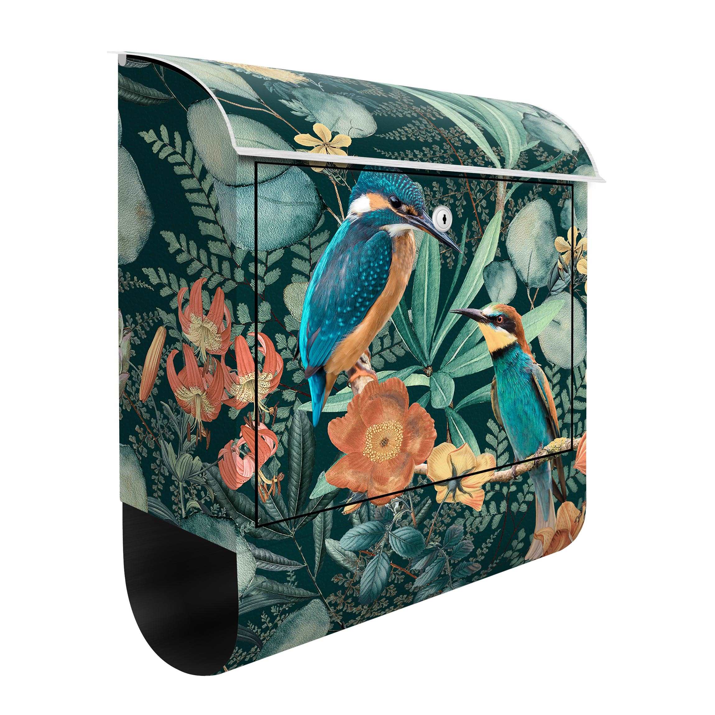 Briefkasten Blumenparadies Eisvogel und Kolibri
