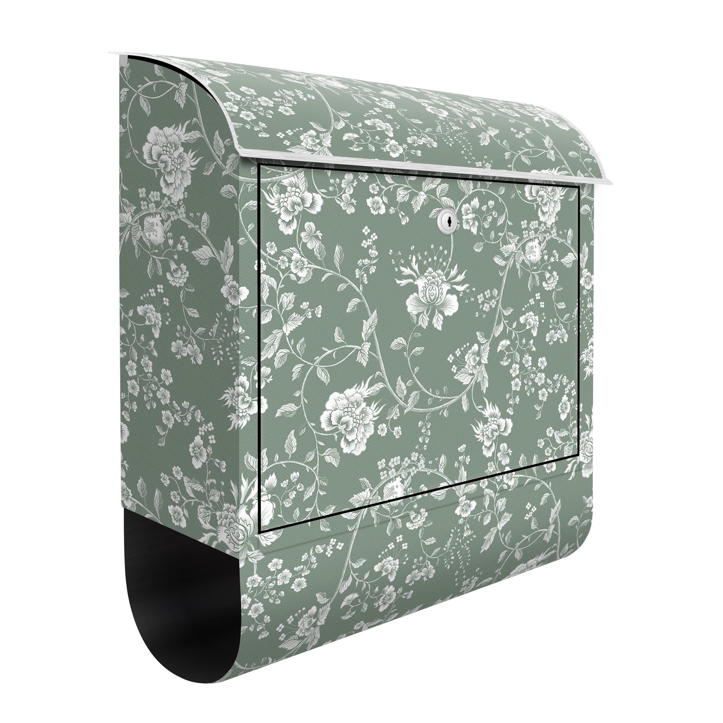 Briefkasten Blumenranken auf Grün