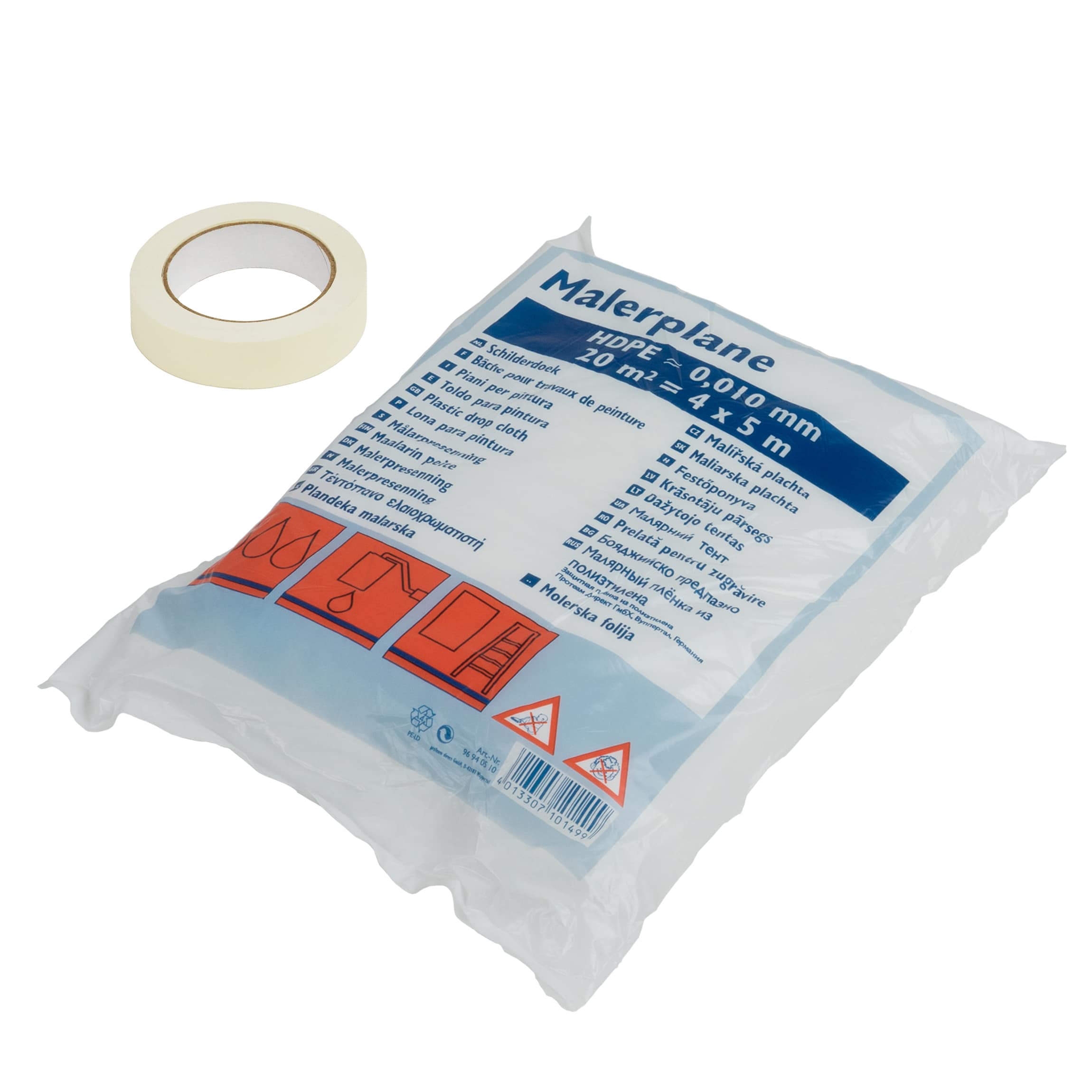 Zubehör Bodenschutz Set - Malerkreppband und Abdeckplane