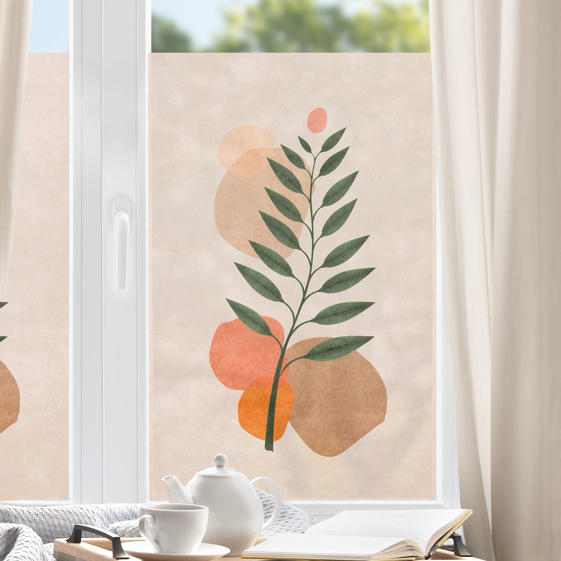 Fensterfolie Boho Blätter II