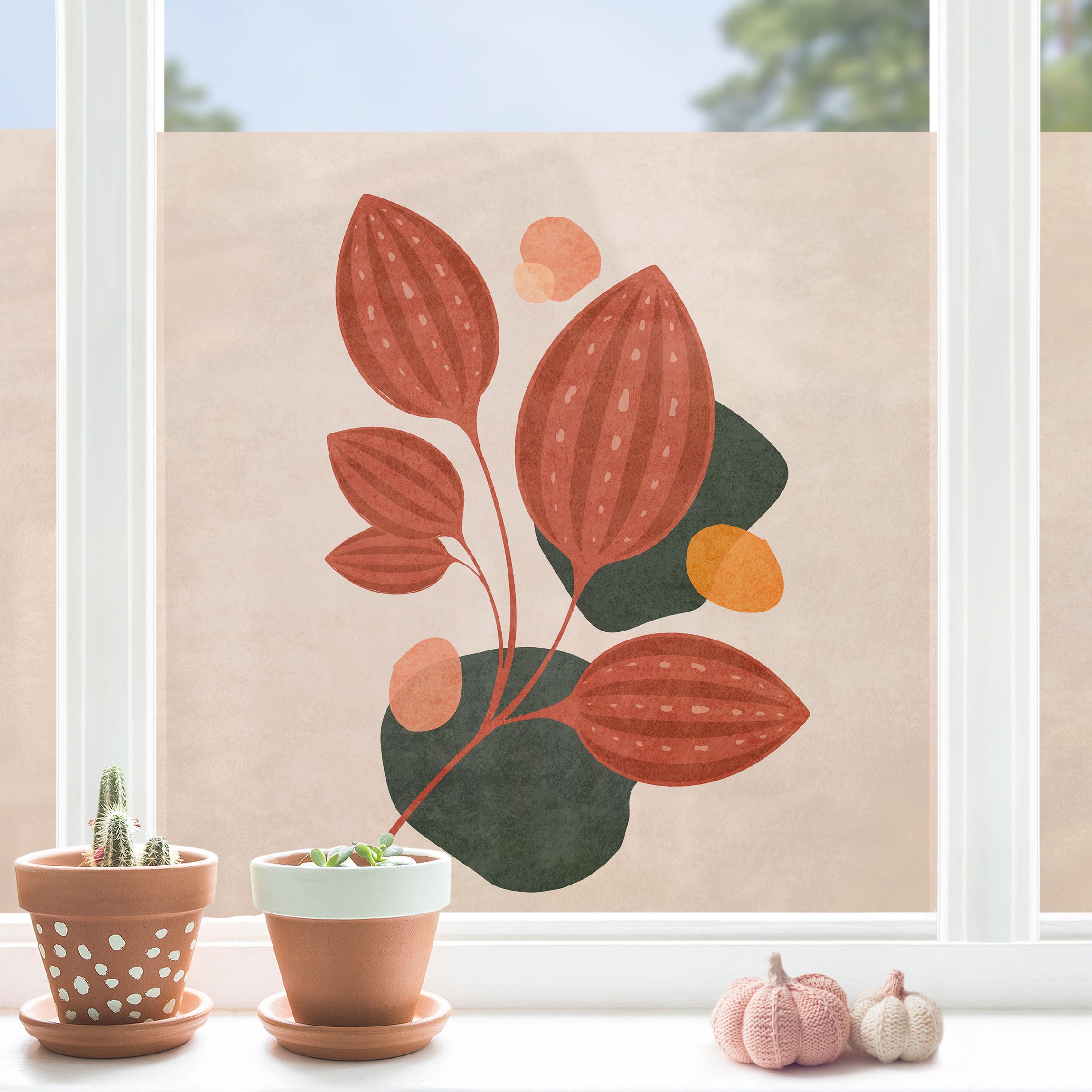 Fensterfolie Boho Blätter