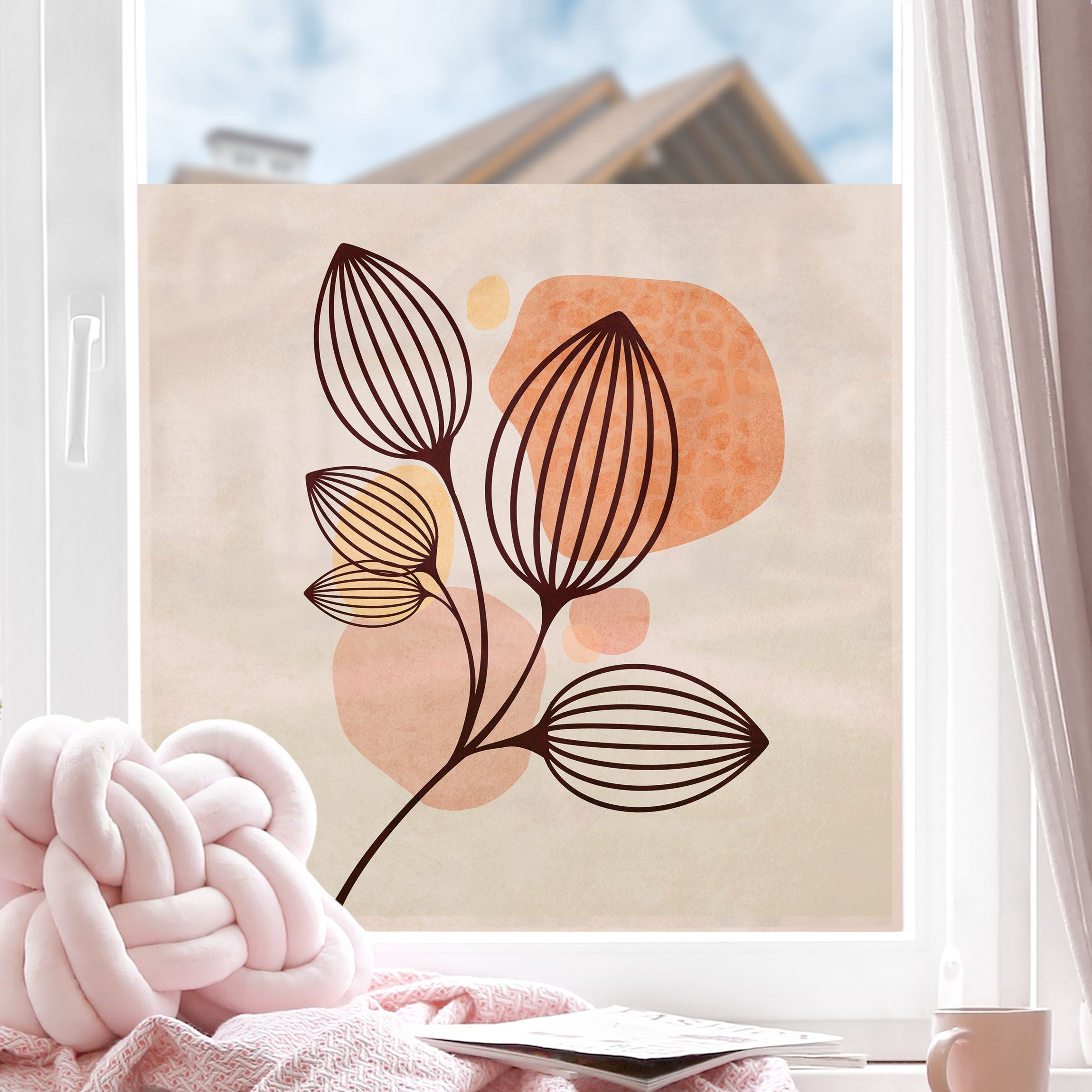 Fensterfolie Boho Blätter V