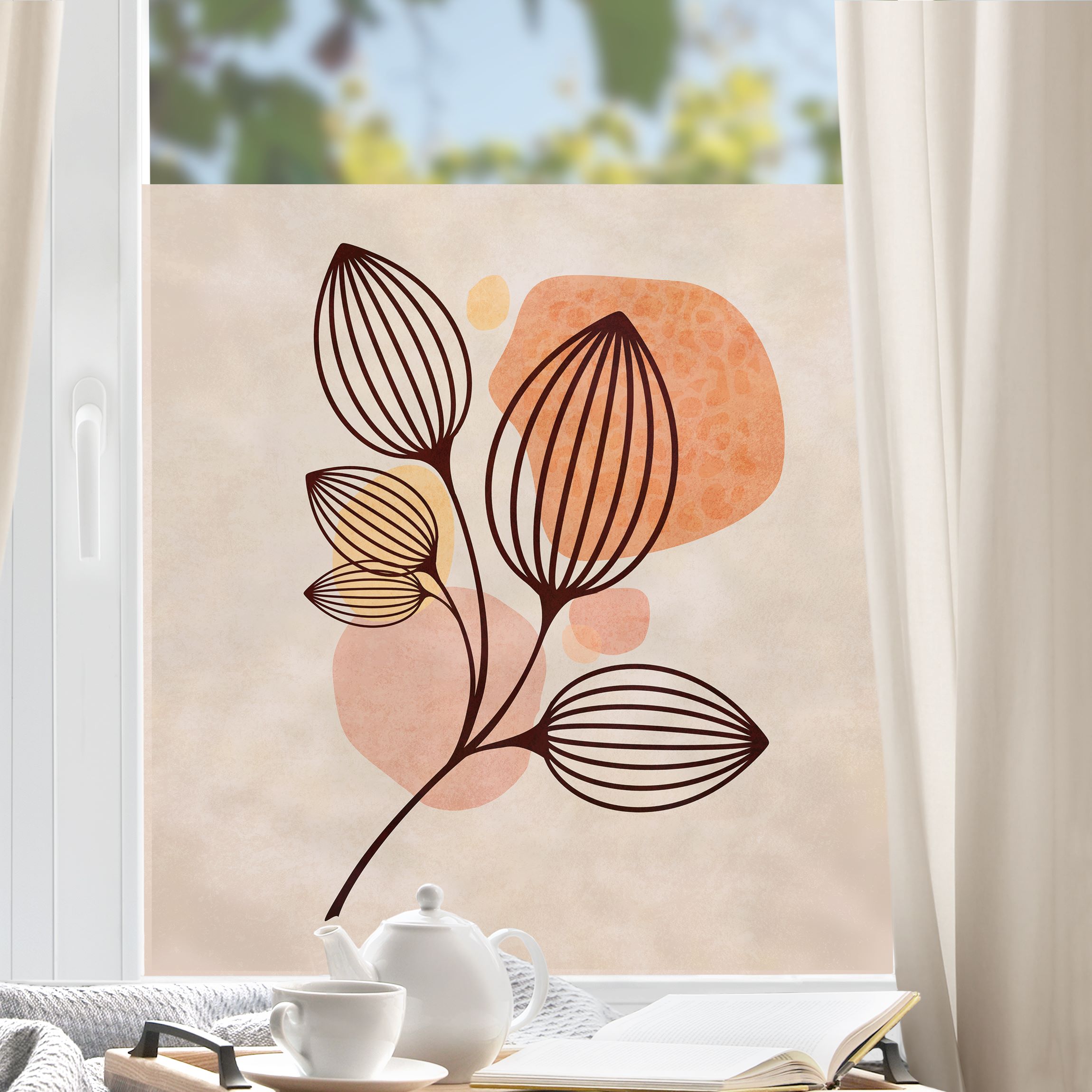 Fensterfolie Boho Blätter V