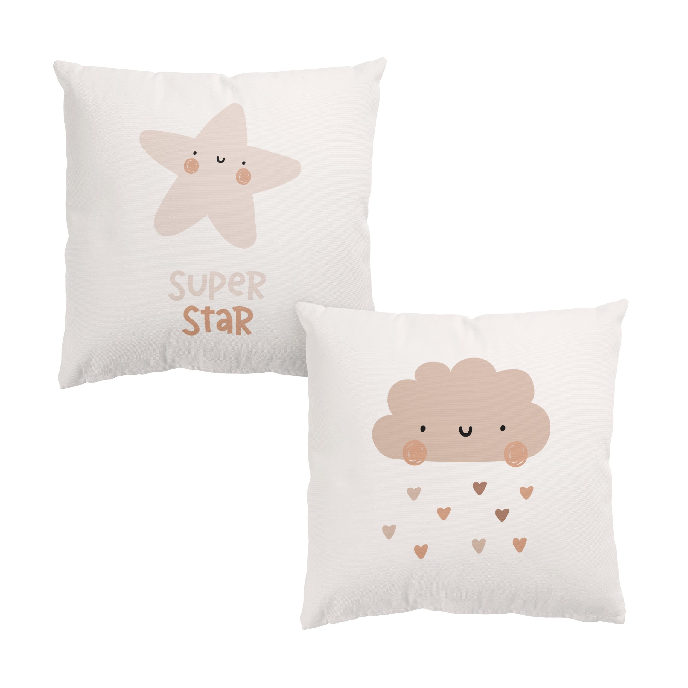 Dekokissen 2er Set Boho Stern und Wolke Duo