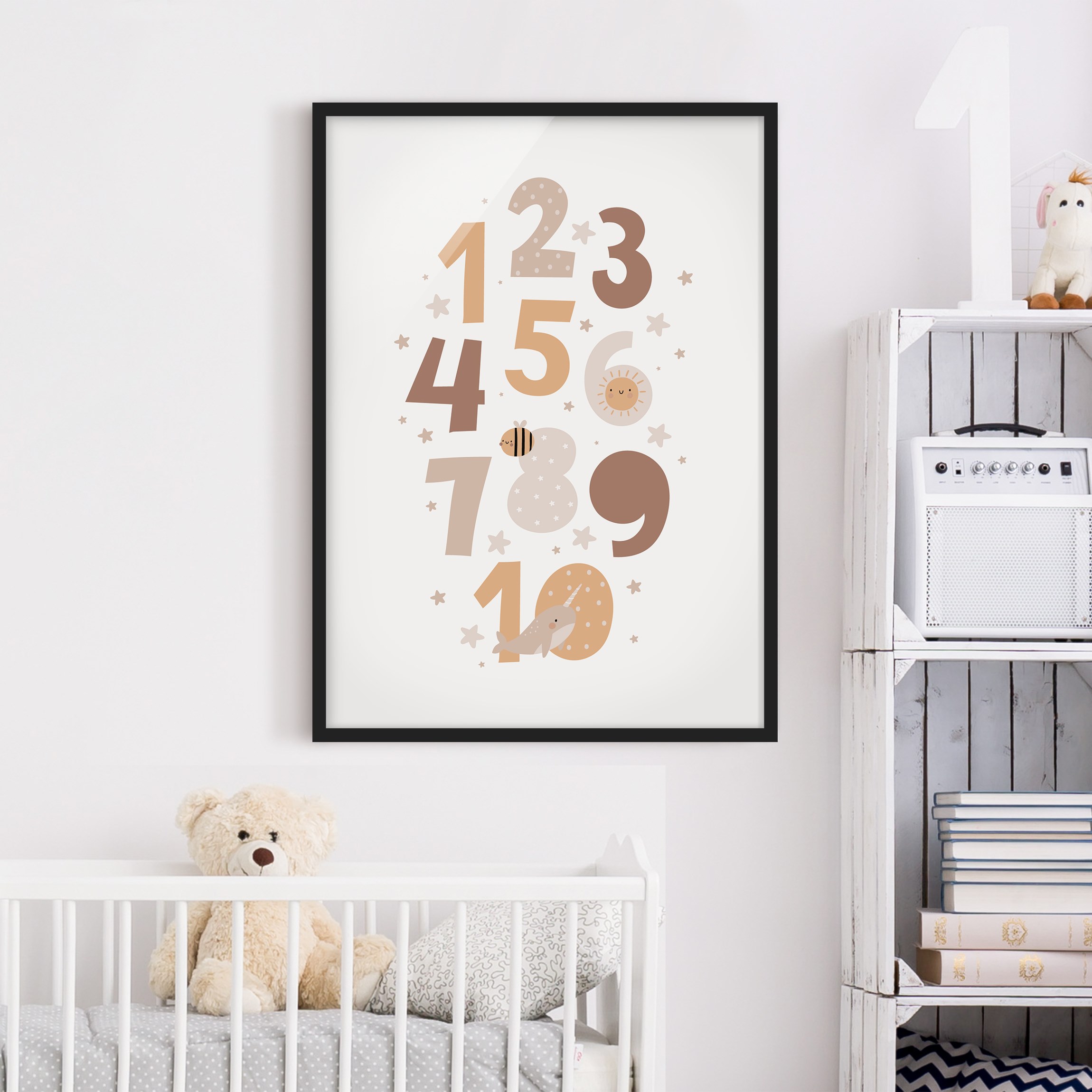 Bild mit Rahmen Boho Zahlen