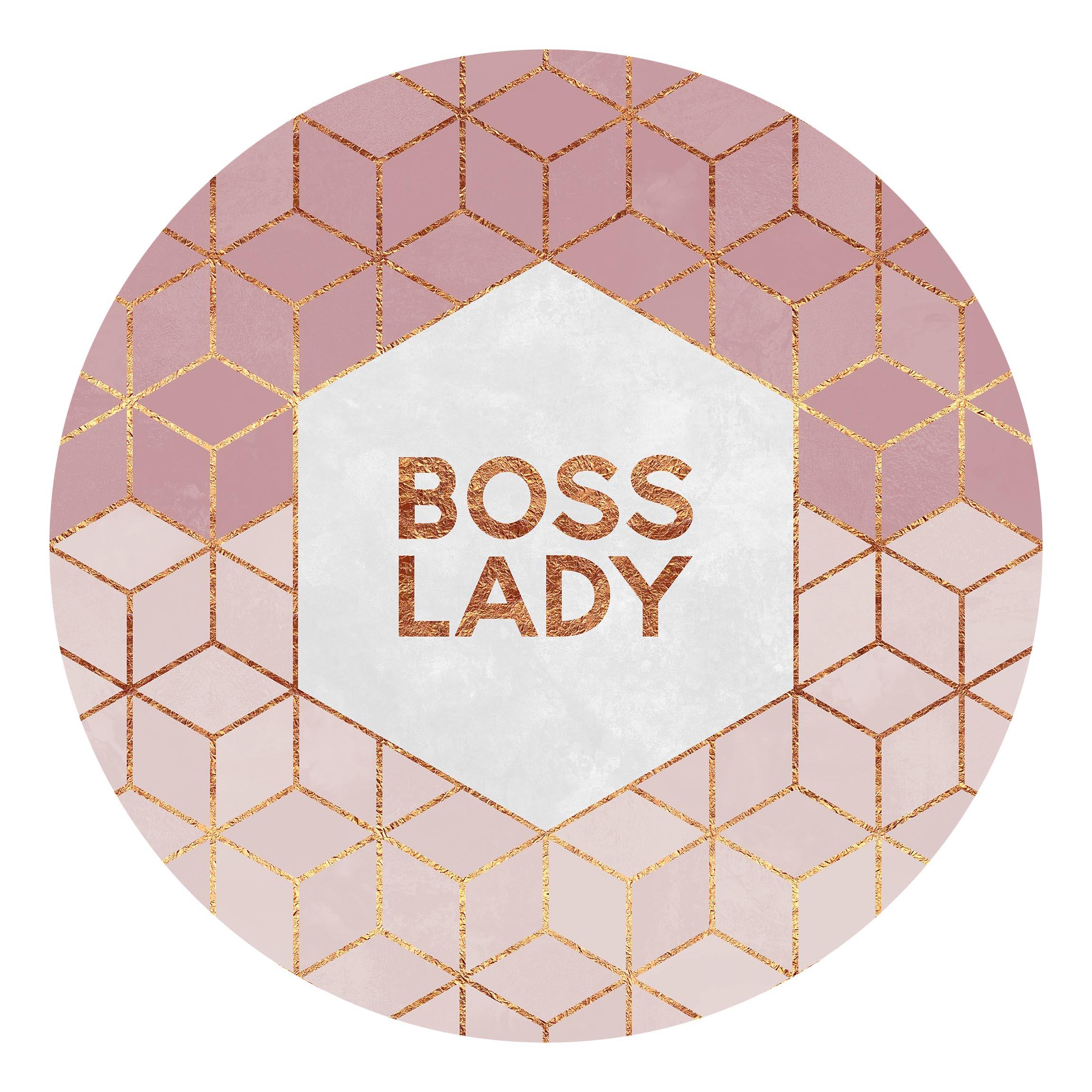 Runde Mustertapete Boss Lady Sechsecke Rosa