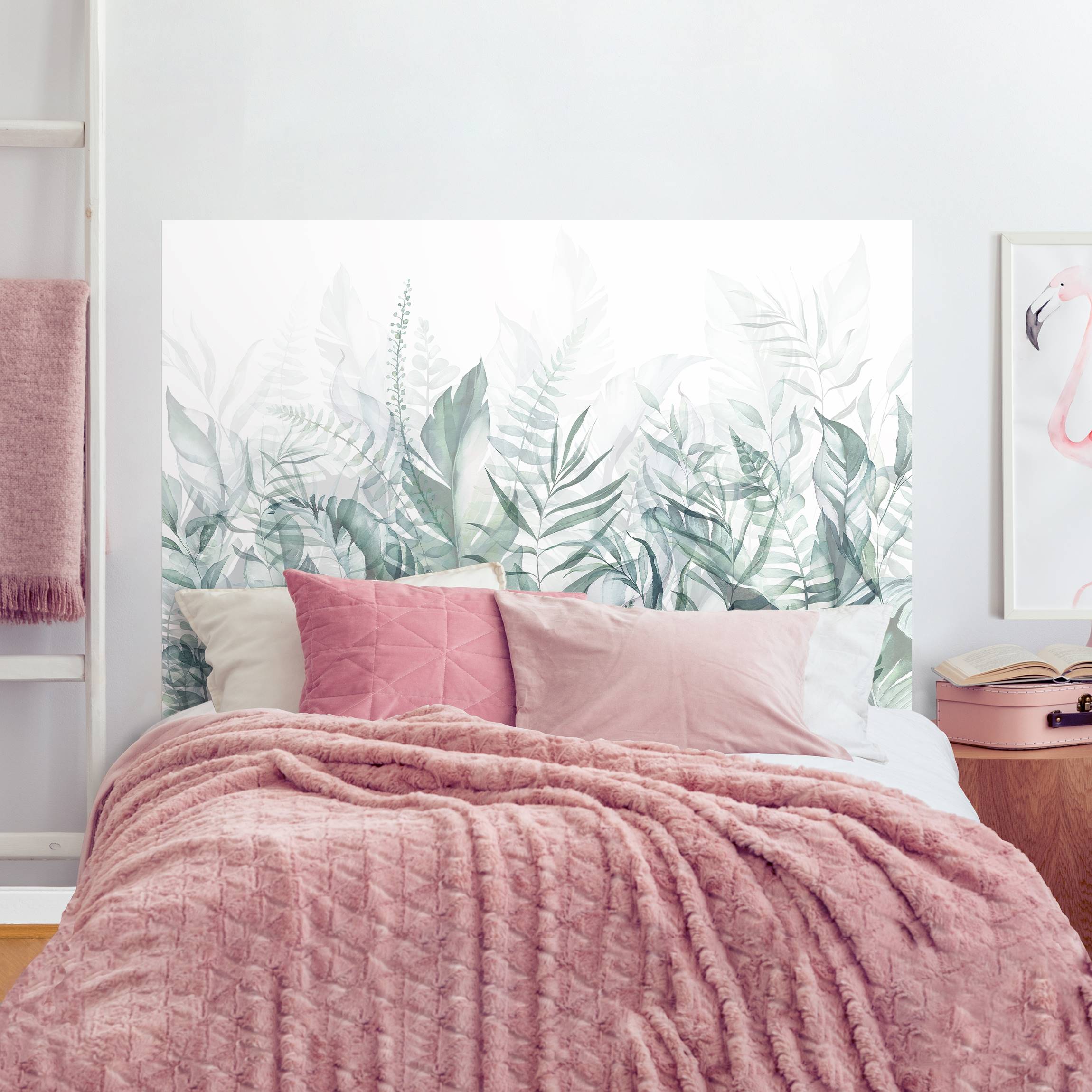 Kopfteil Bett Botanik - Tropische Blätter Grün