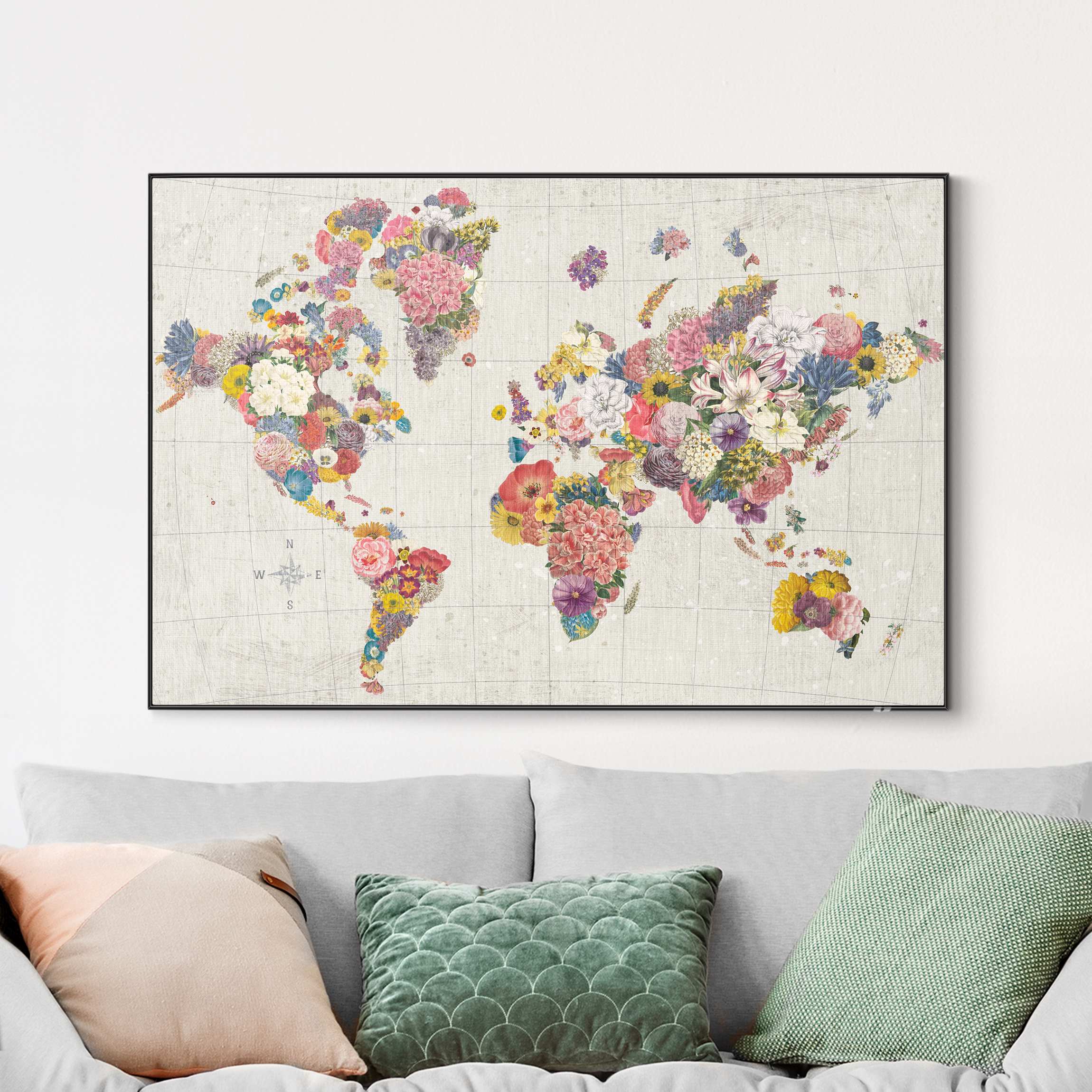 Wechselbild Botanische Weltkarte