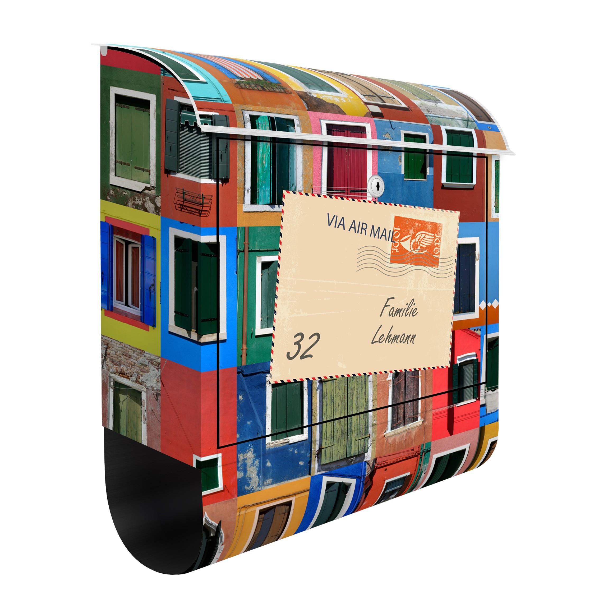 Briefkasten mit eigenem Text Fenster der Welt