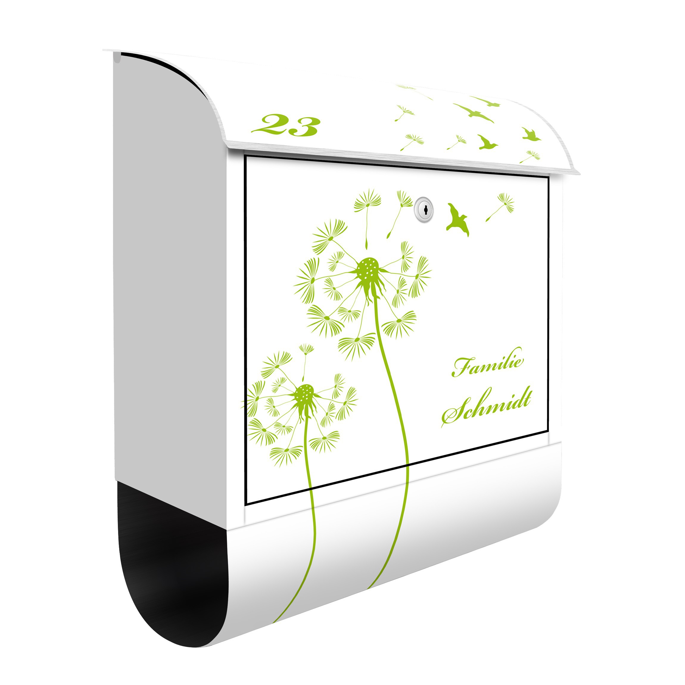 Briefkasten mit eigenem Text Wunschtext Pusteblumen