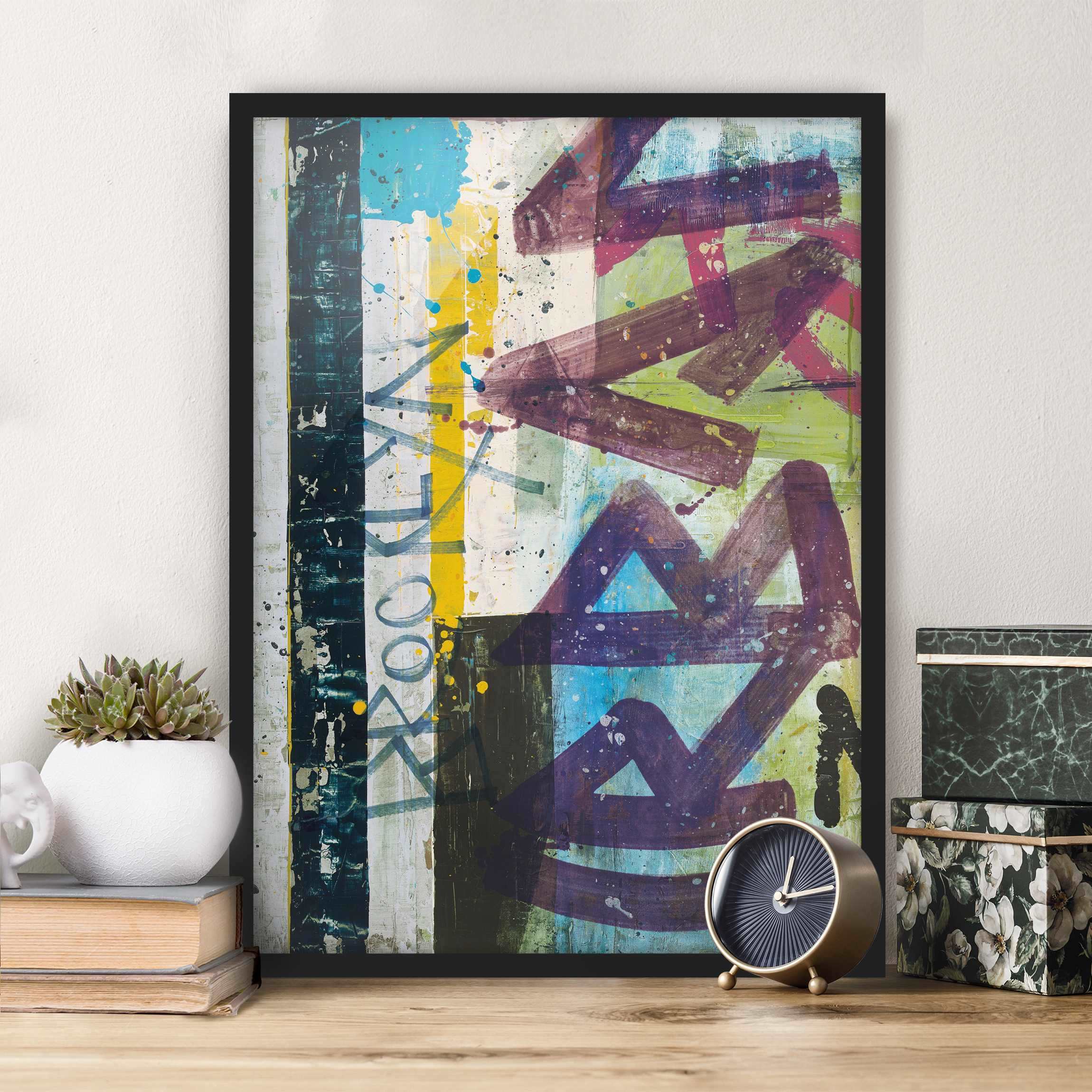 Bild mit Rahmen Brooklyn Graffiti