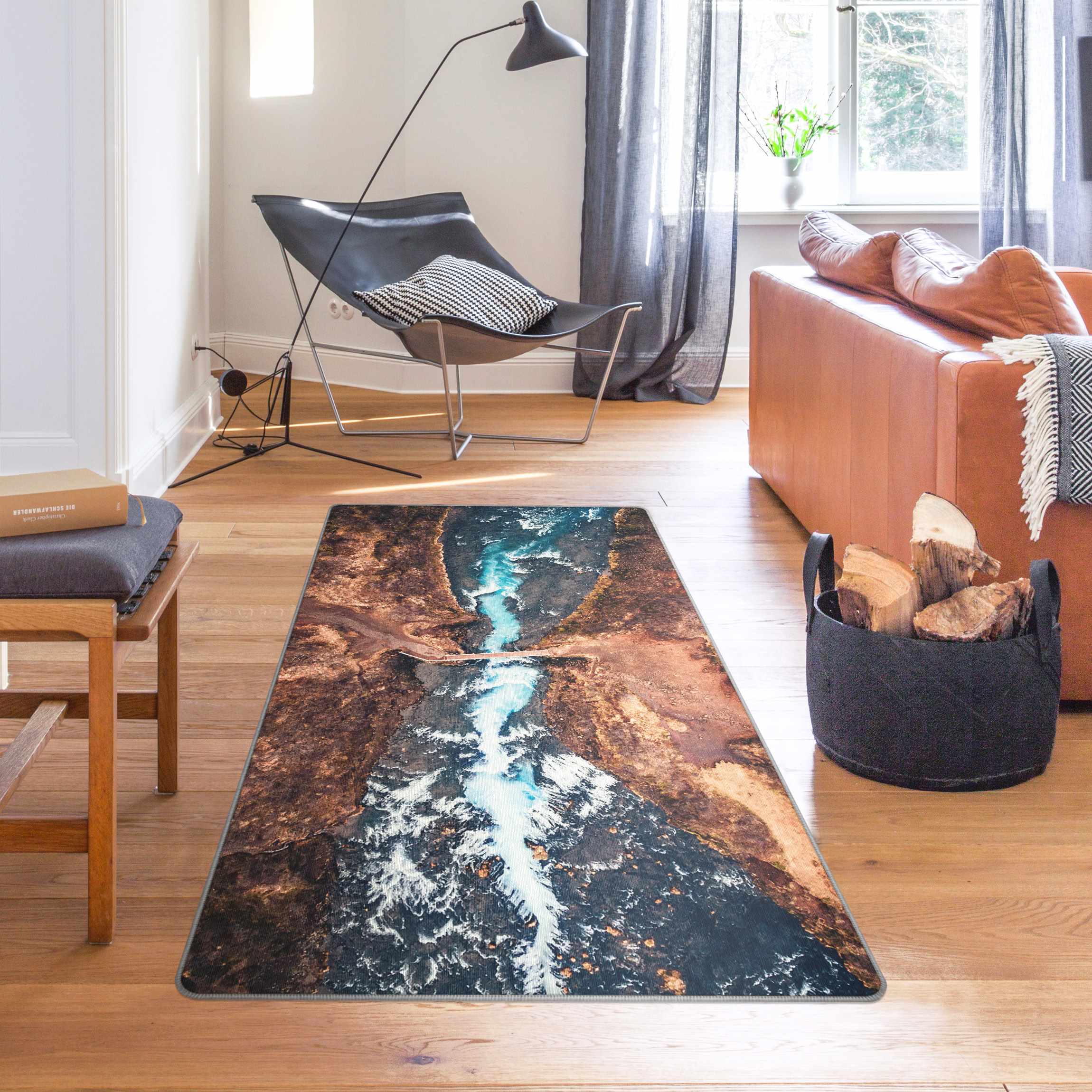 Teppich Brücke über Wasserfall in Island