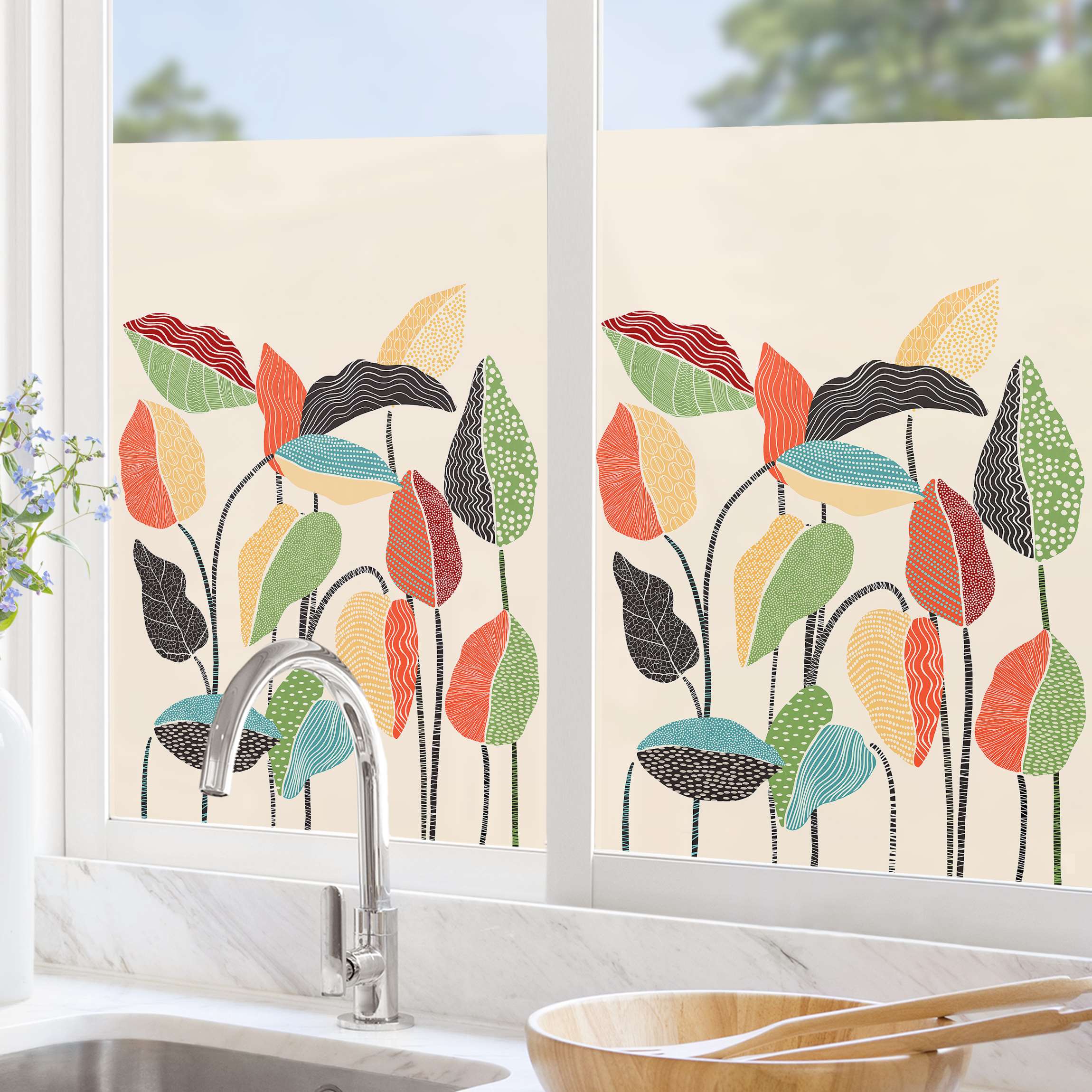 Fensterfolie Bunte Blätter