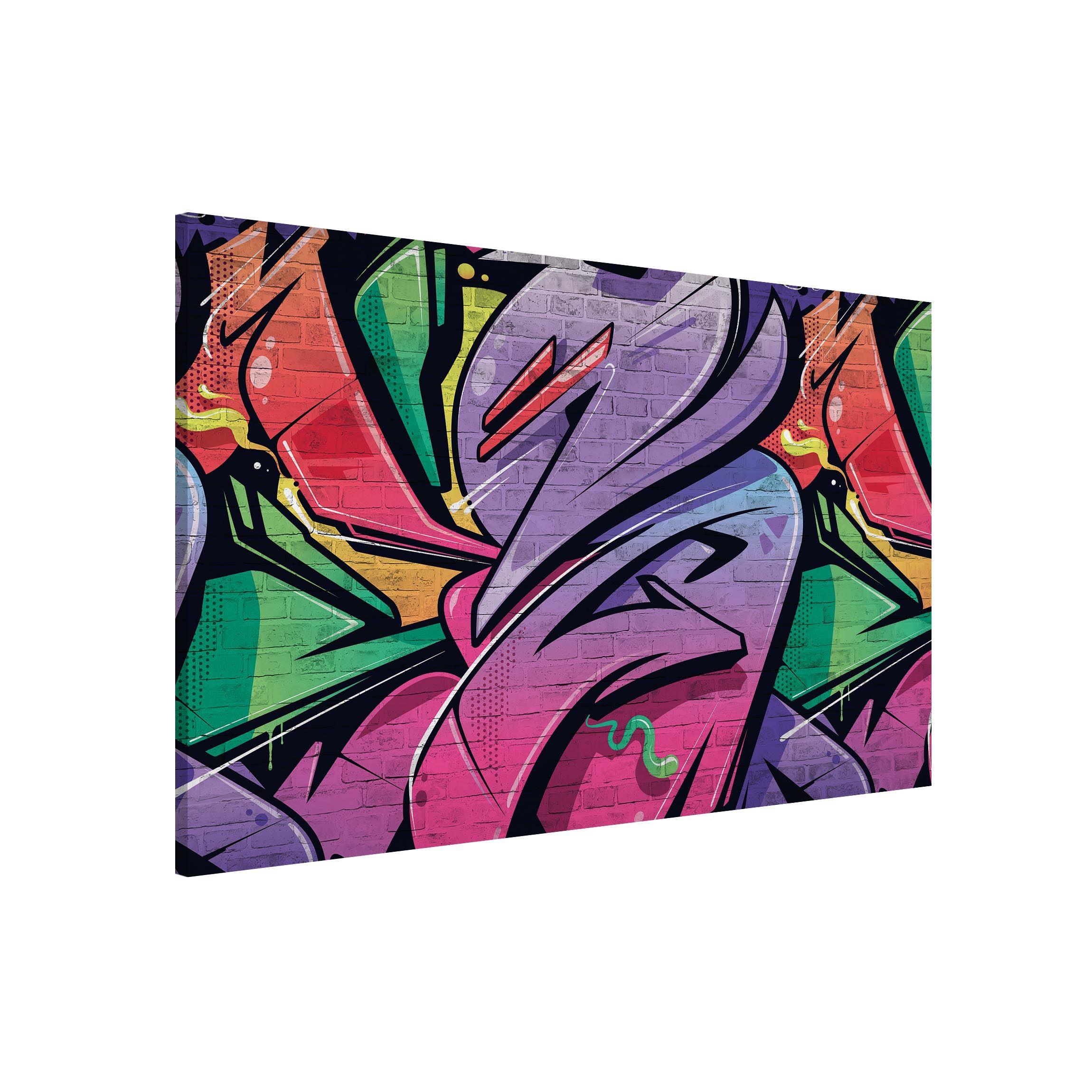Magnettafel Colourful Graffiti Brick Wall