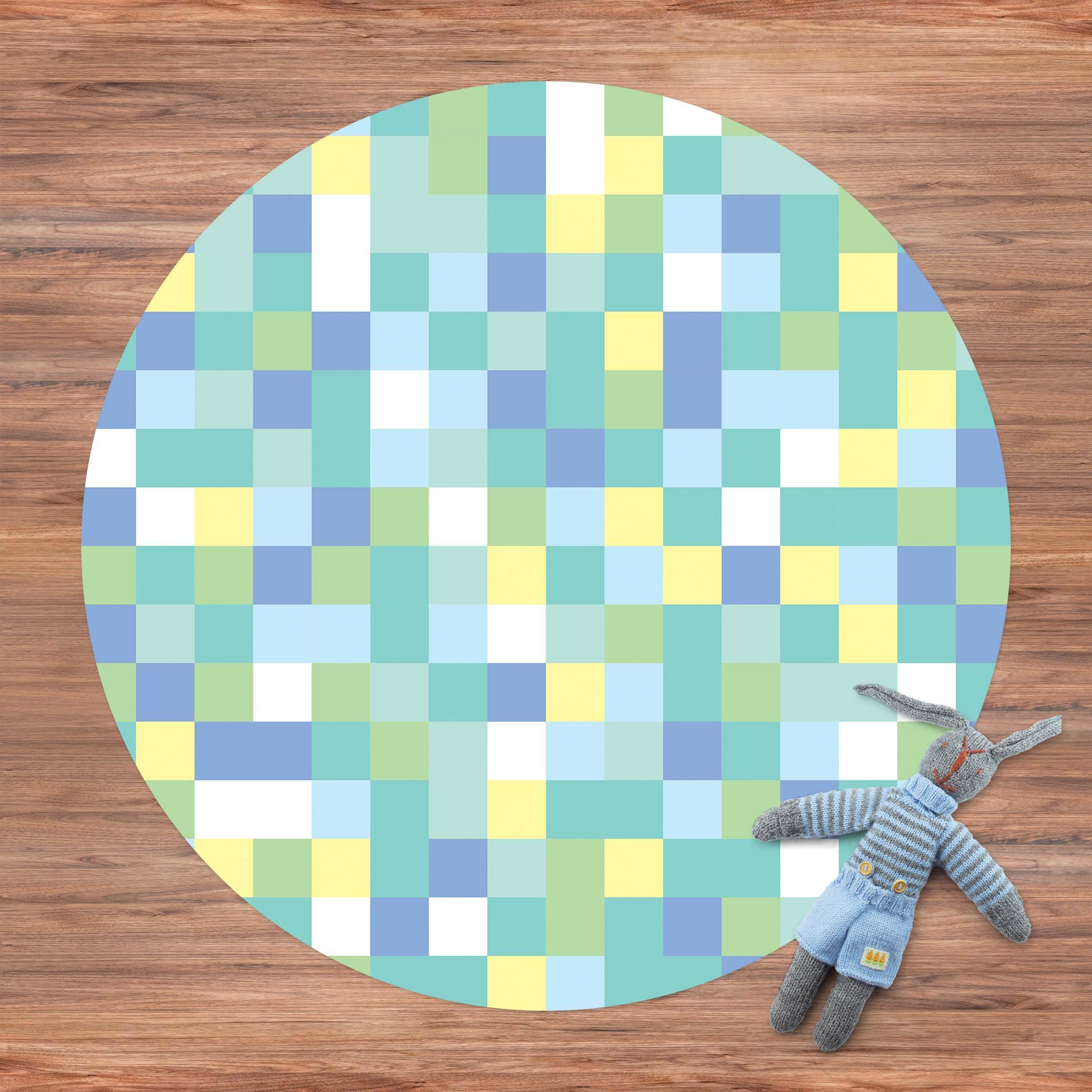 Runder Vinyl-Teppich Buntes Mosaik Spielwiese
