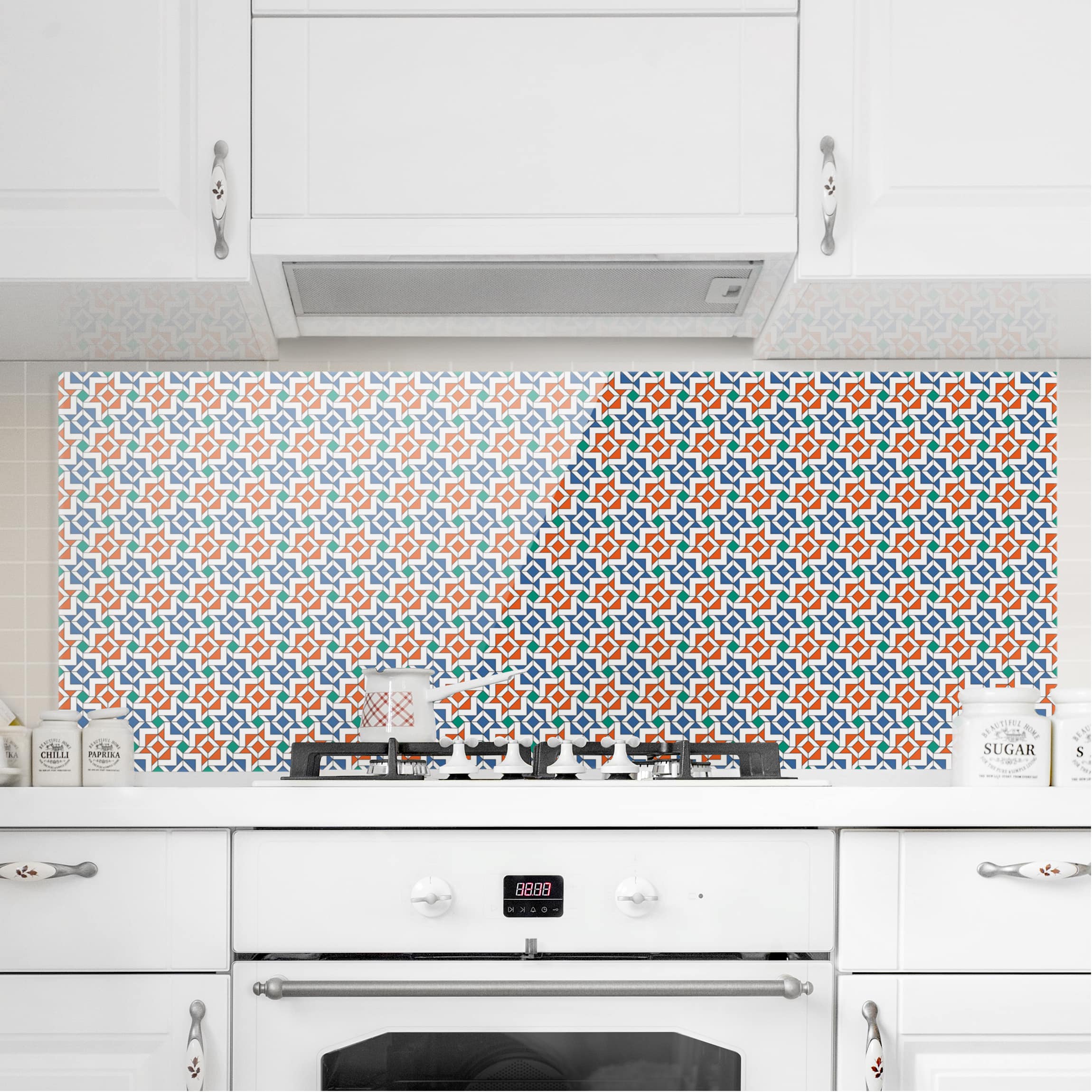 Glas Spritzschutz Alhambra Mosaik mit Fliesenoptik