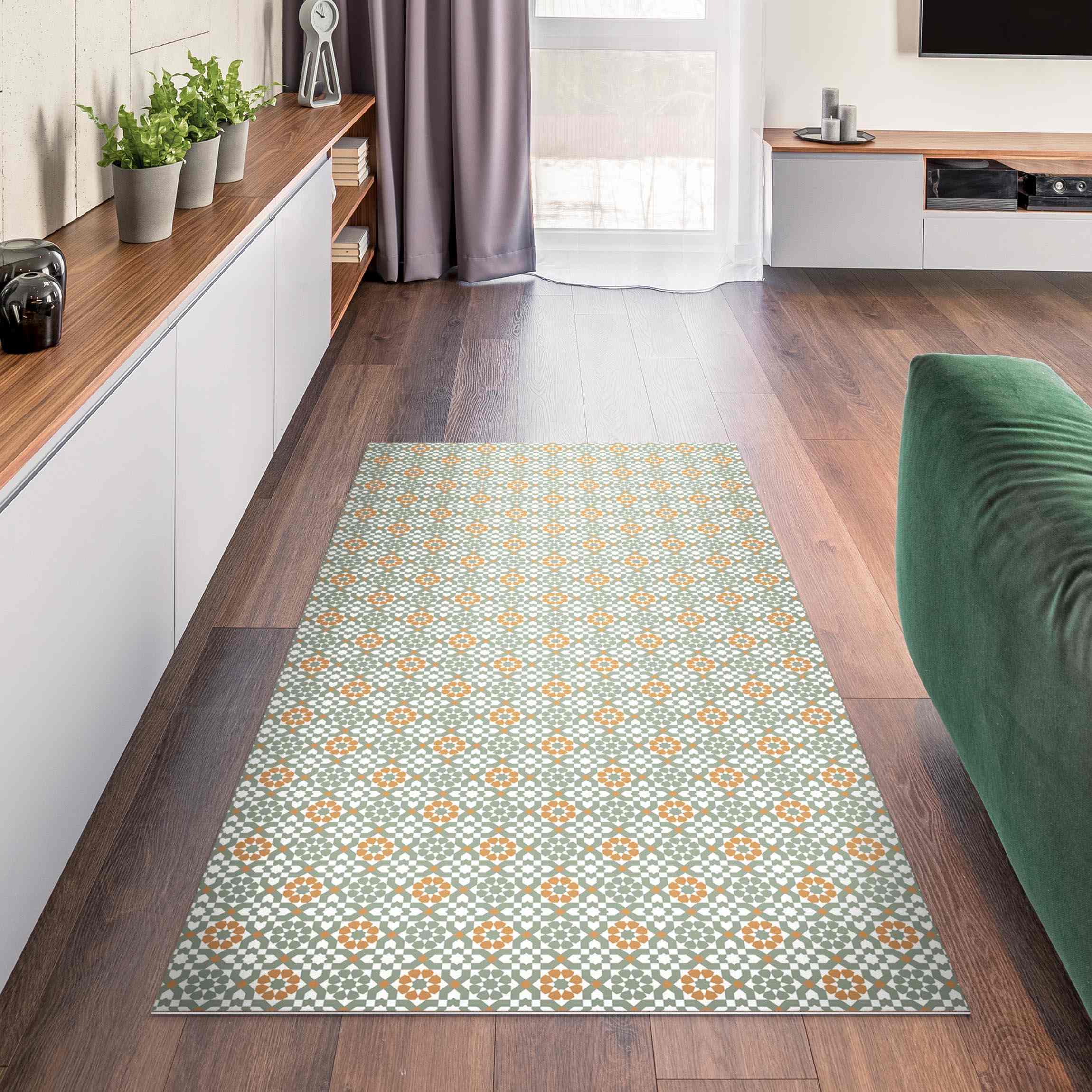 Vinylteppich Orientalisches Muster mit gelben Blüten