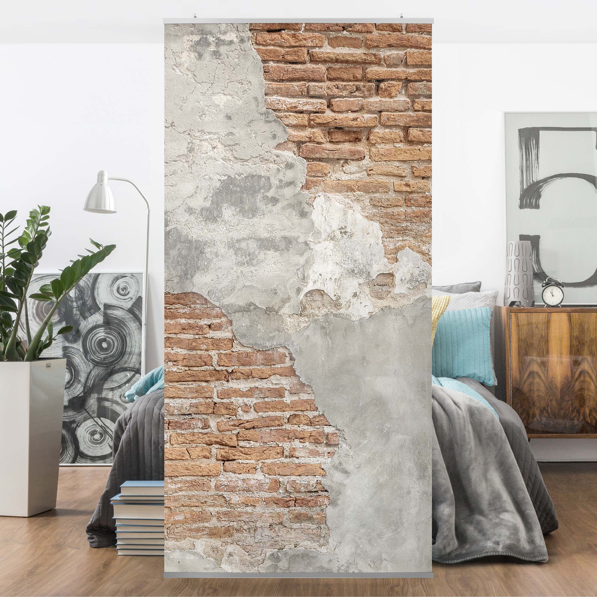 Raumteiler Shabby Backstein Wand