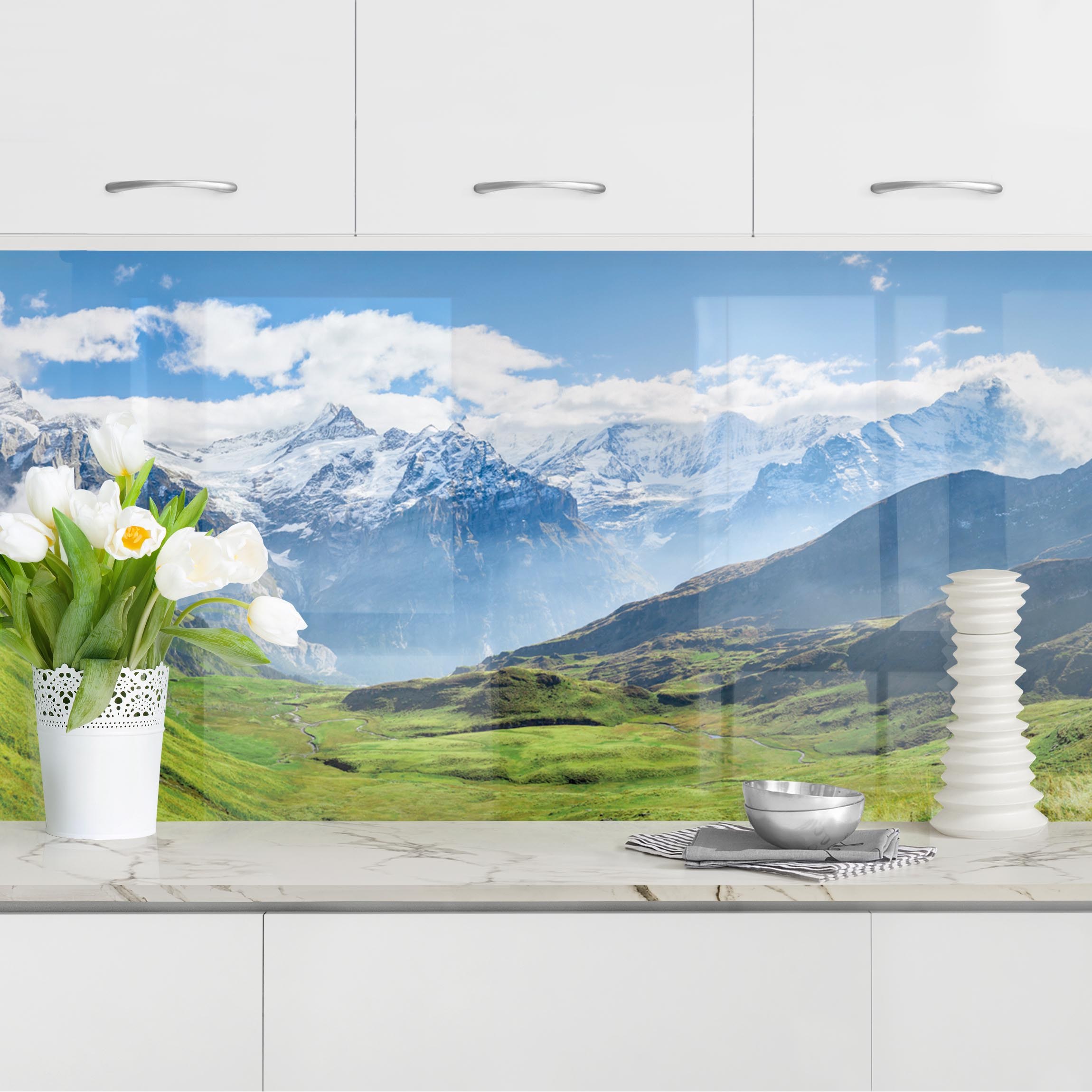 Küchenrückwand Schweizer Alpenpanorama
