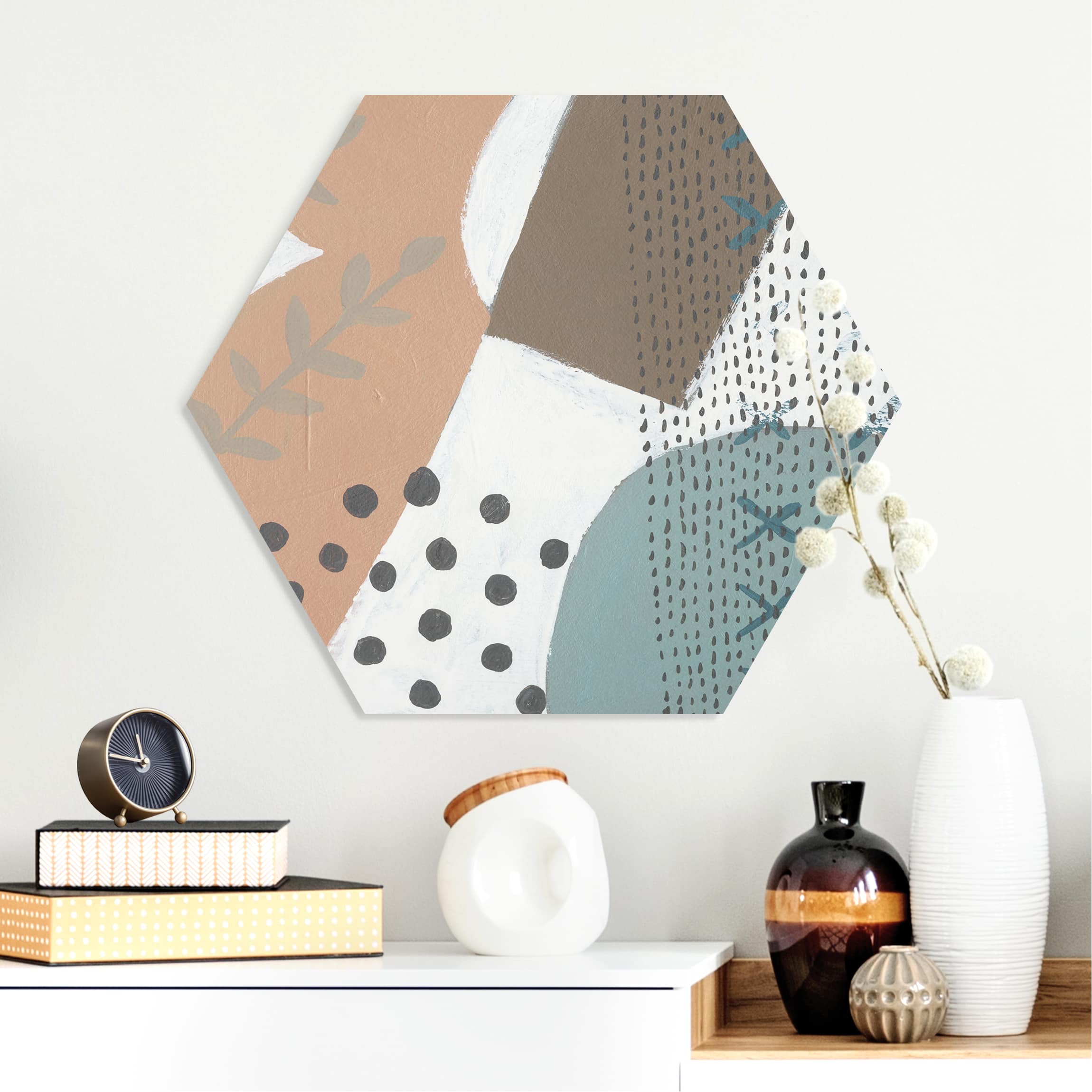 Hexagon-Forexbild Karneval der Formen in Lachs I