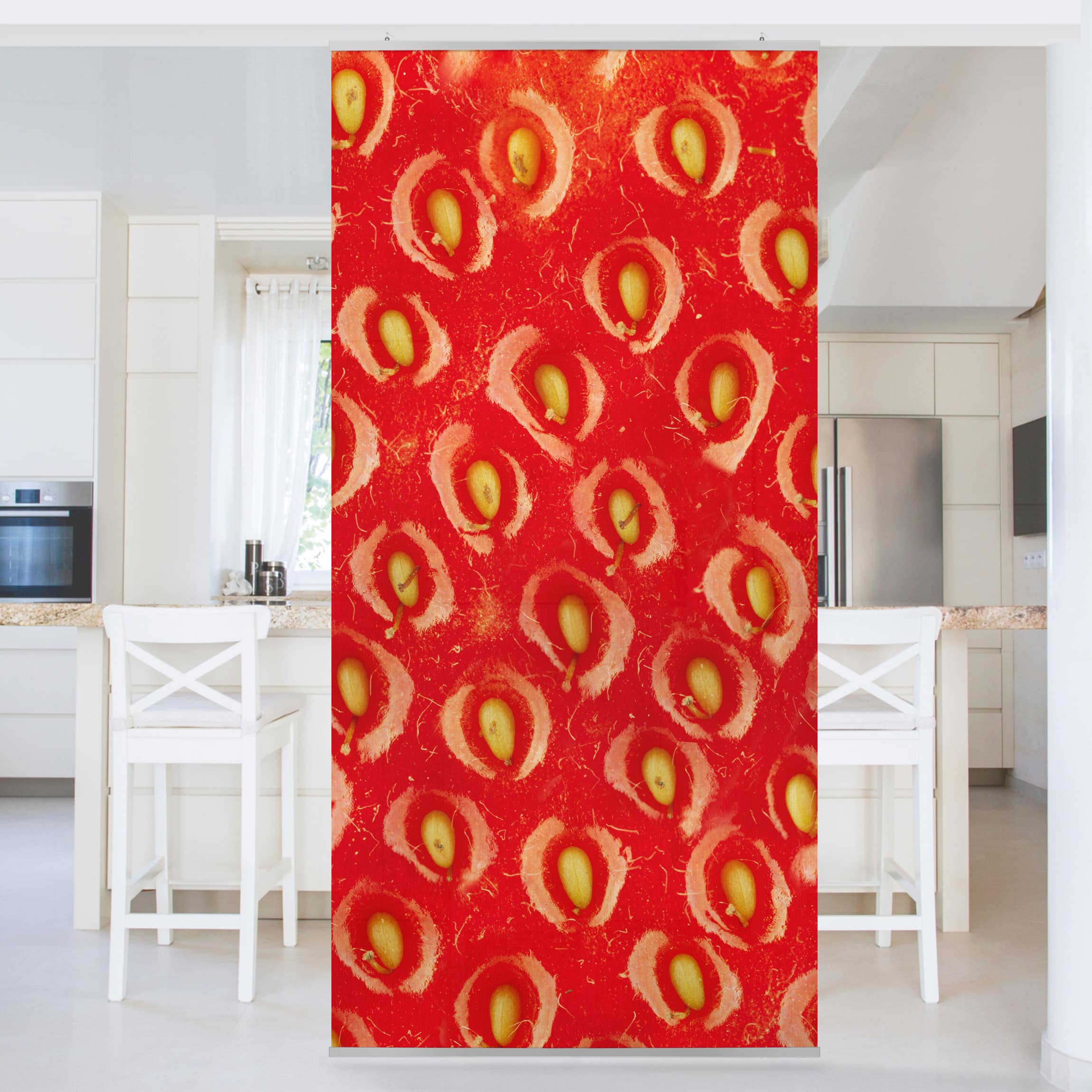 Raumteiler Erdbeerstruktur