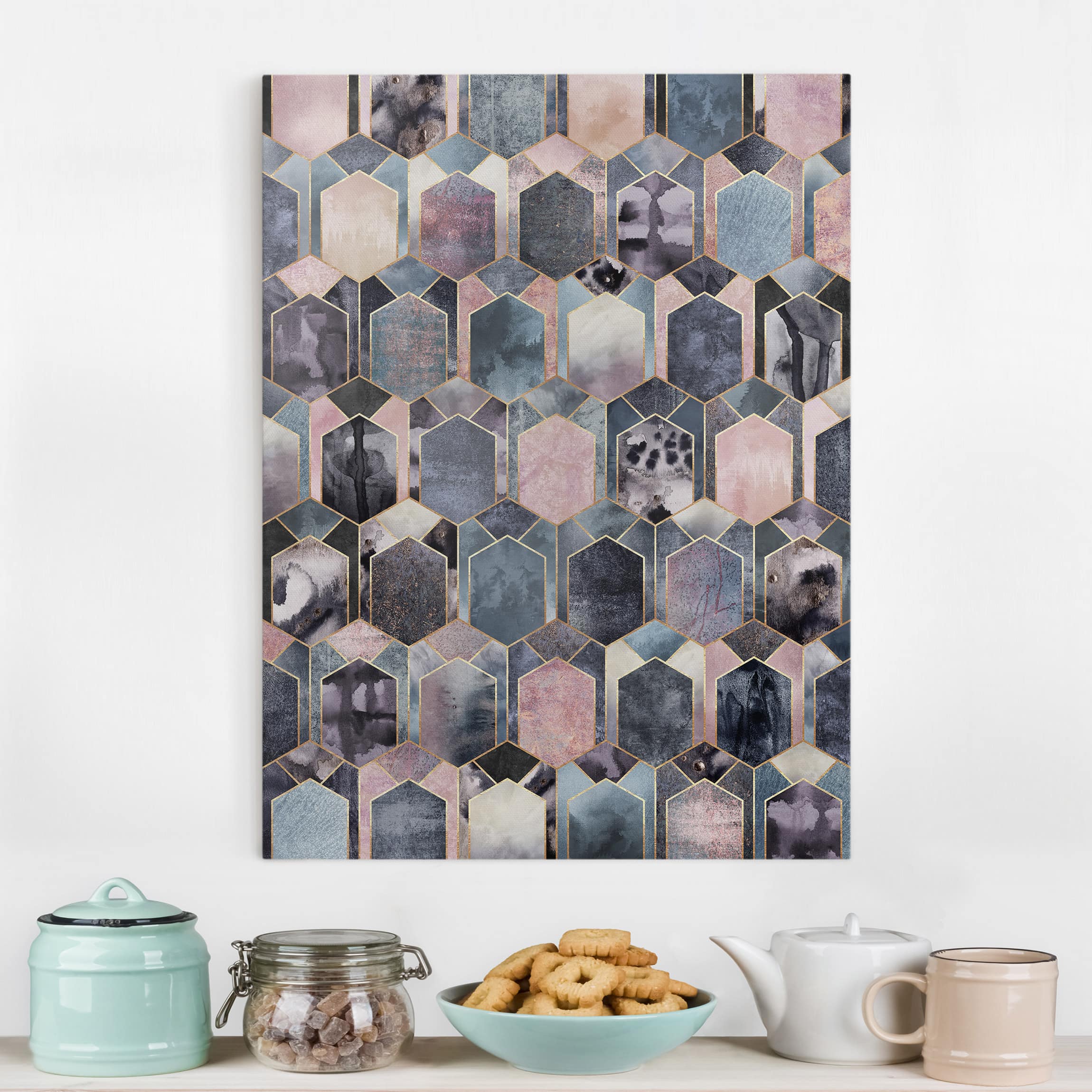 Leinwandbild Art Deco Marmor Gold