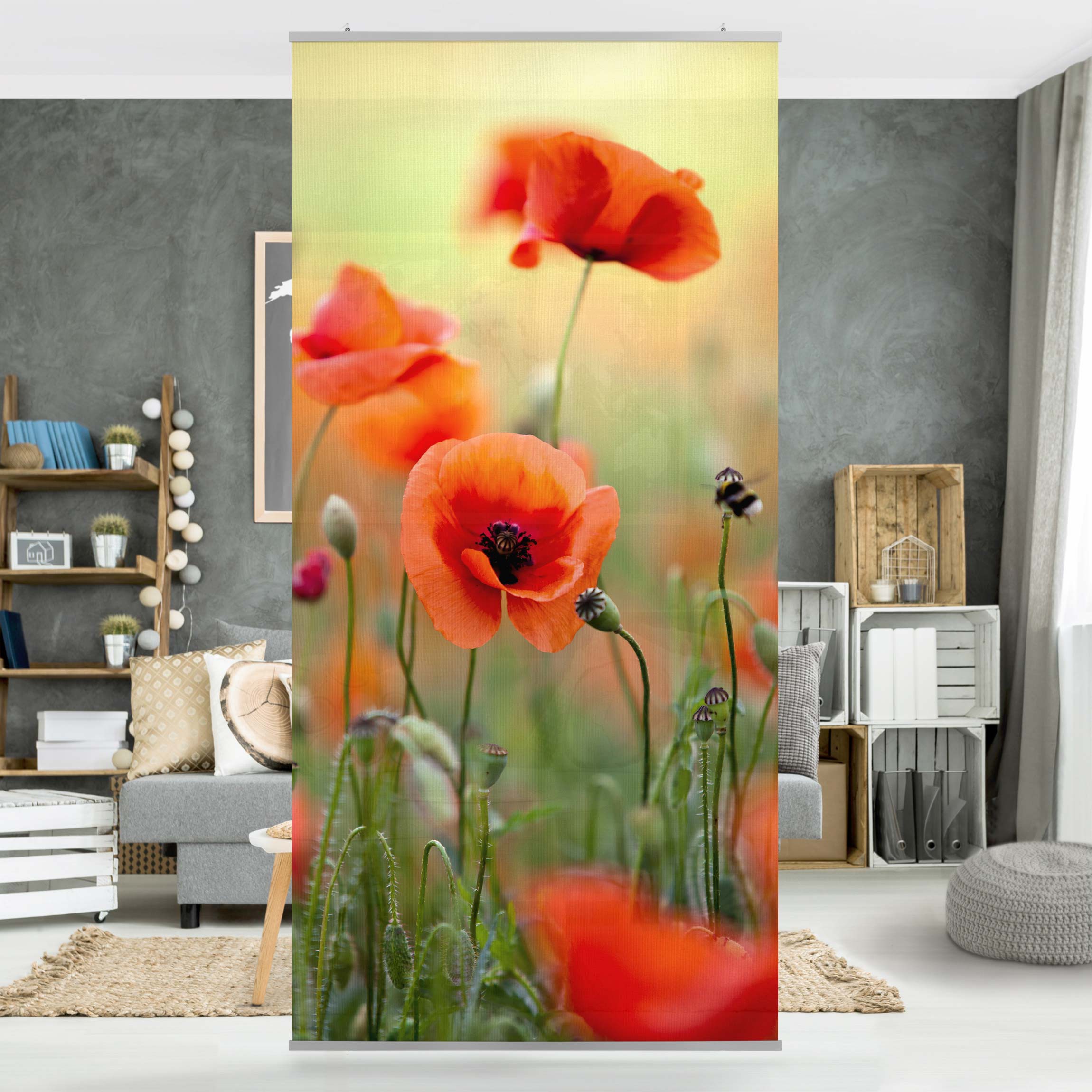 Raumteiler Roter Sommermohn