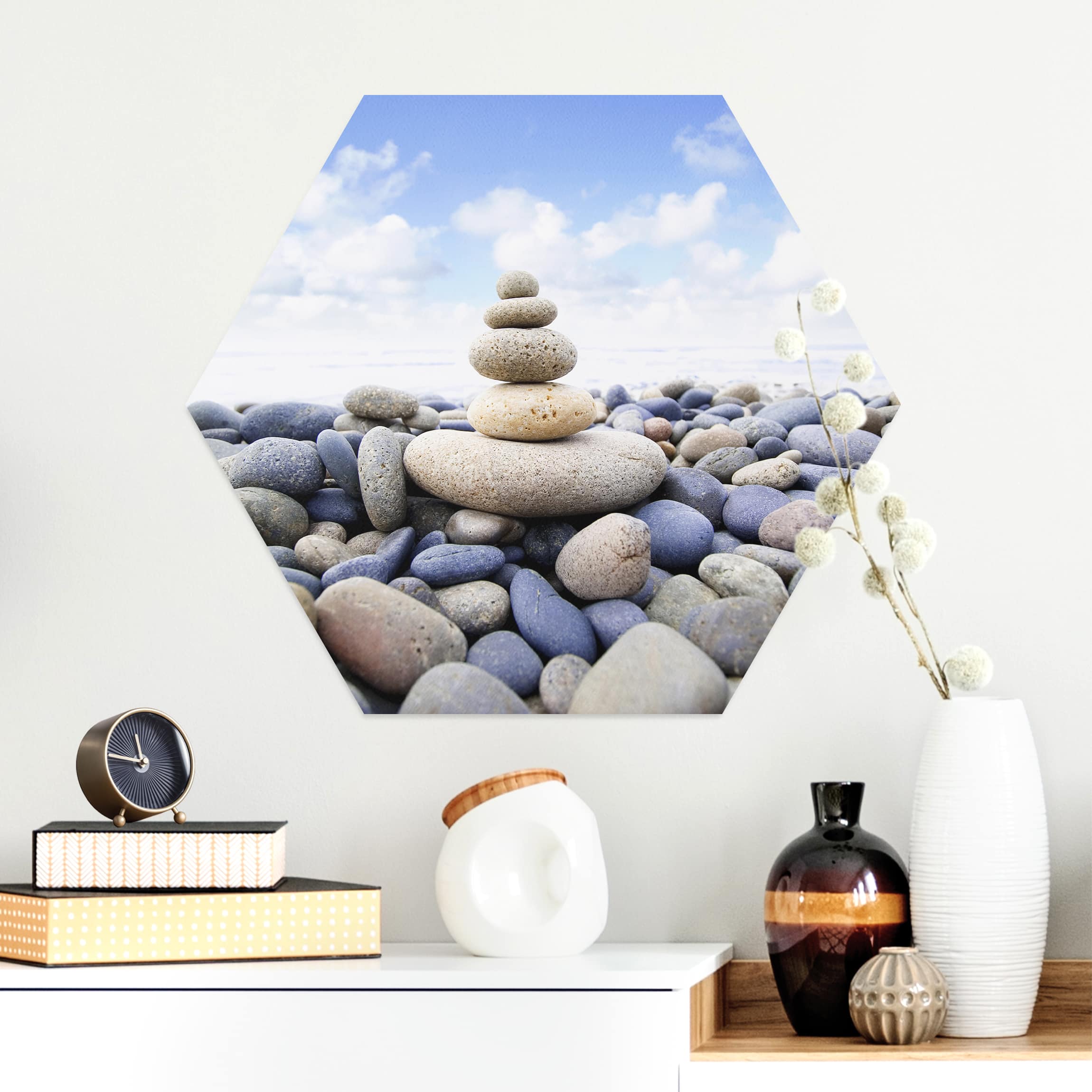 Hexagon-Alu-Dibond Bild Garten Eden