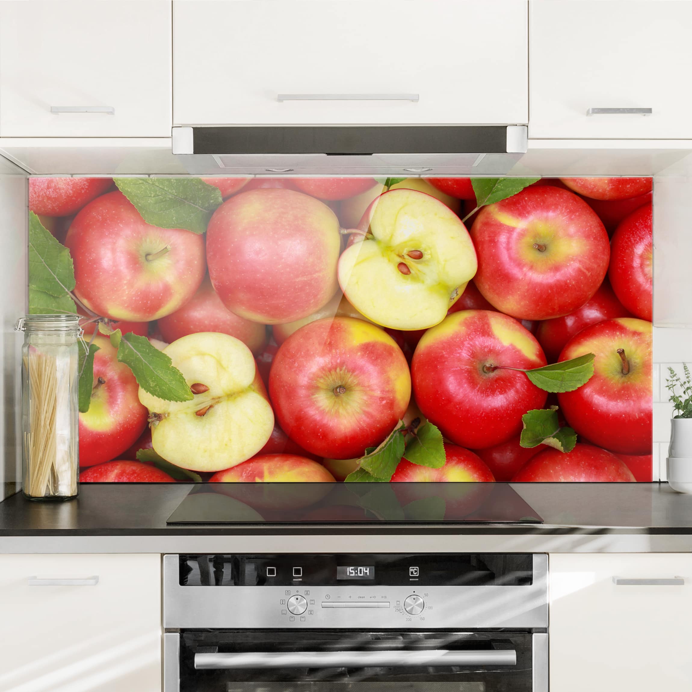 Glas Spritzschutz Saftige Äpfel