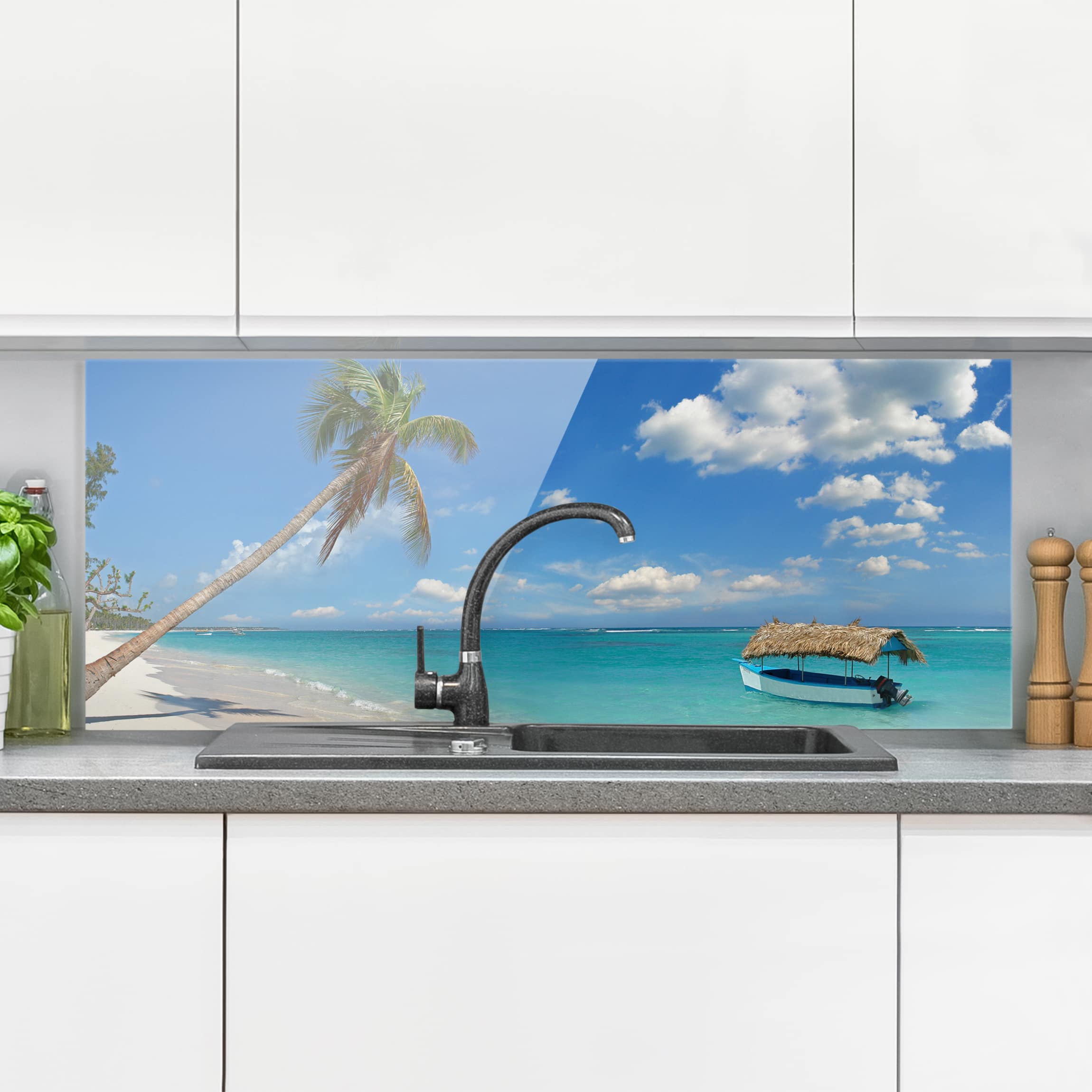 Glas Spritzschutz Tropischer Strand