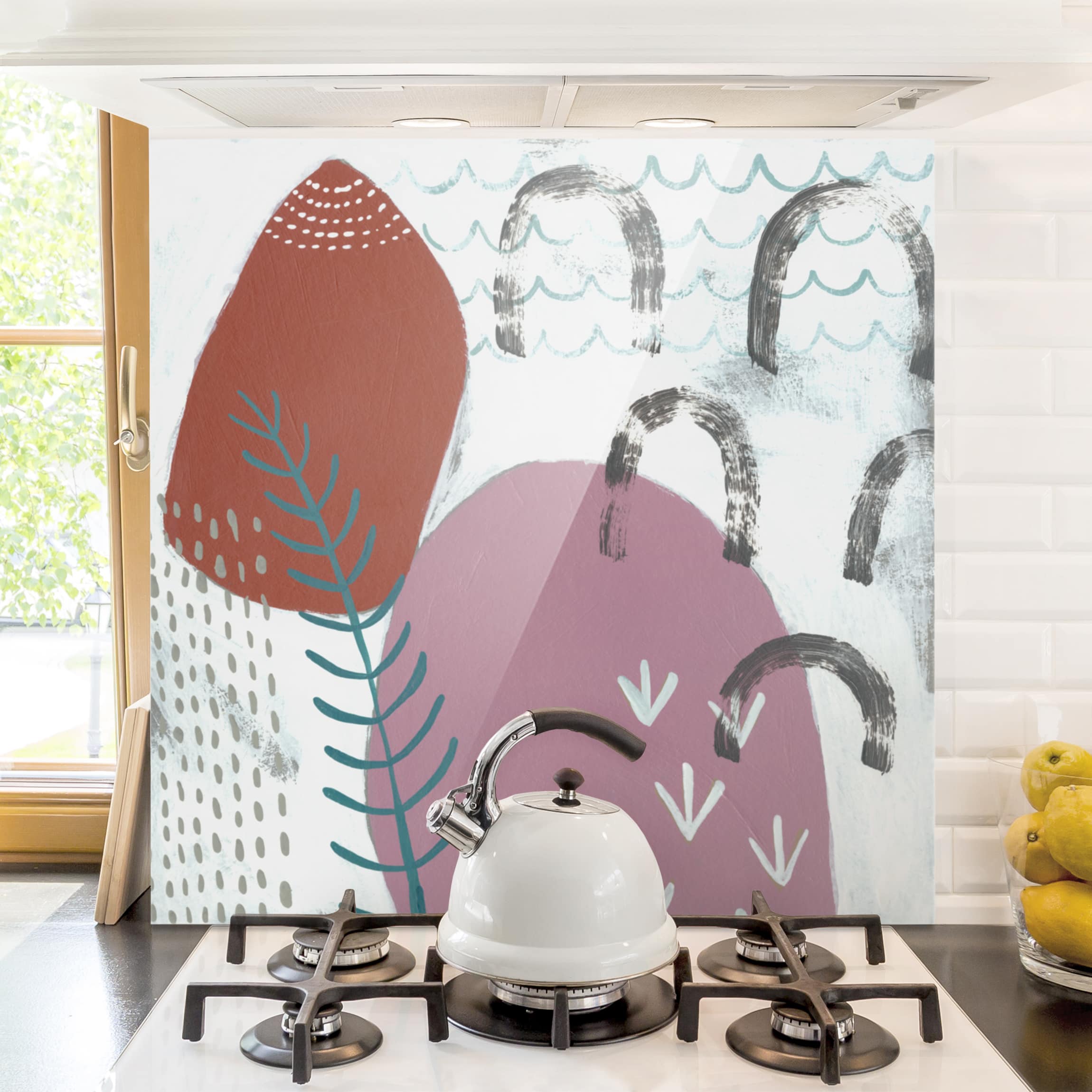 Spritzschutz Karneval der Formen in Beere II