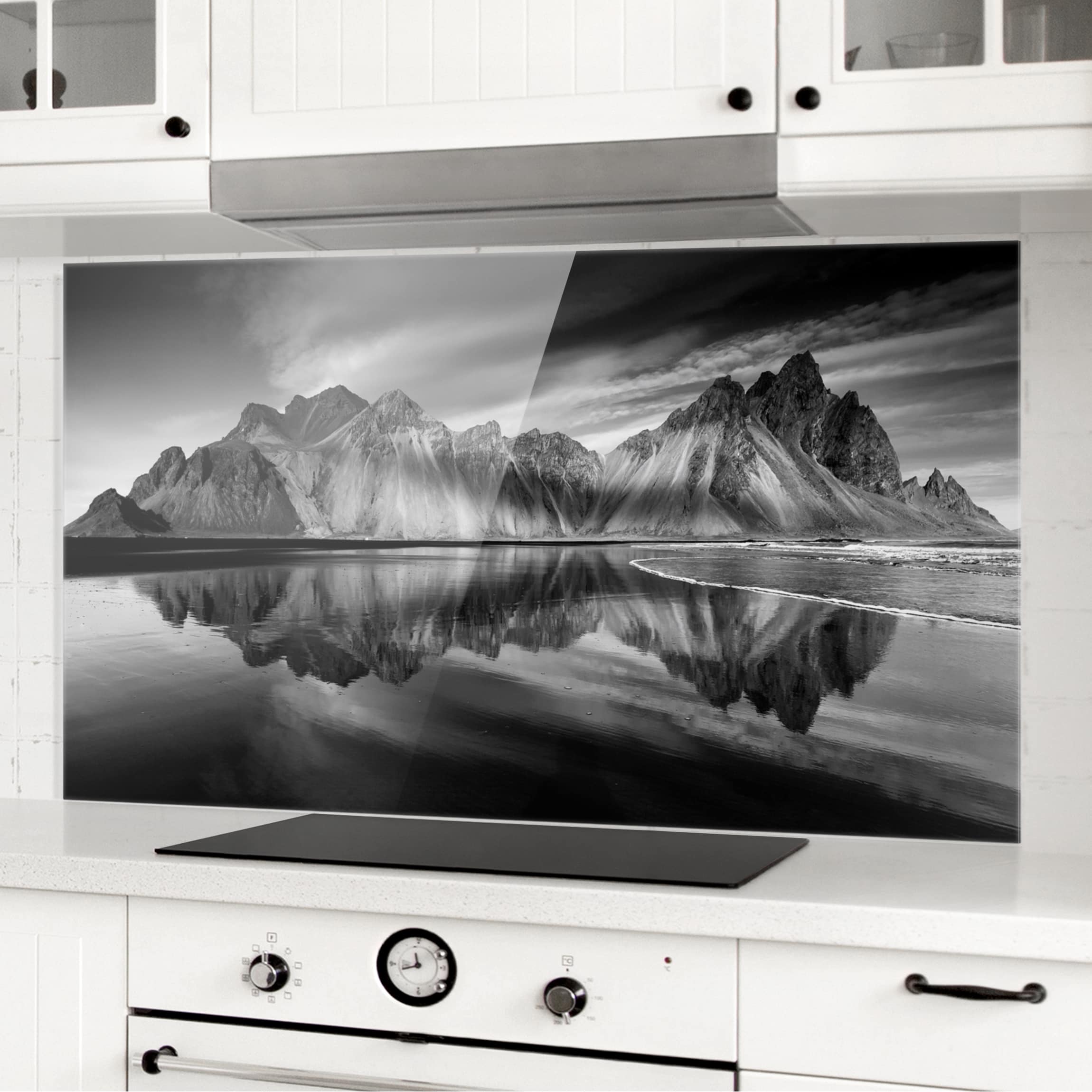 Glas Spritzschutz - Querformat 2:1 Vesturhorn in Island