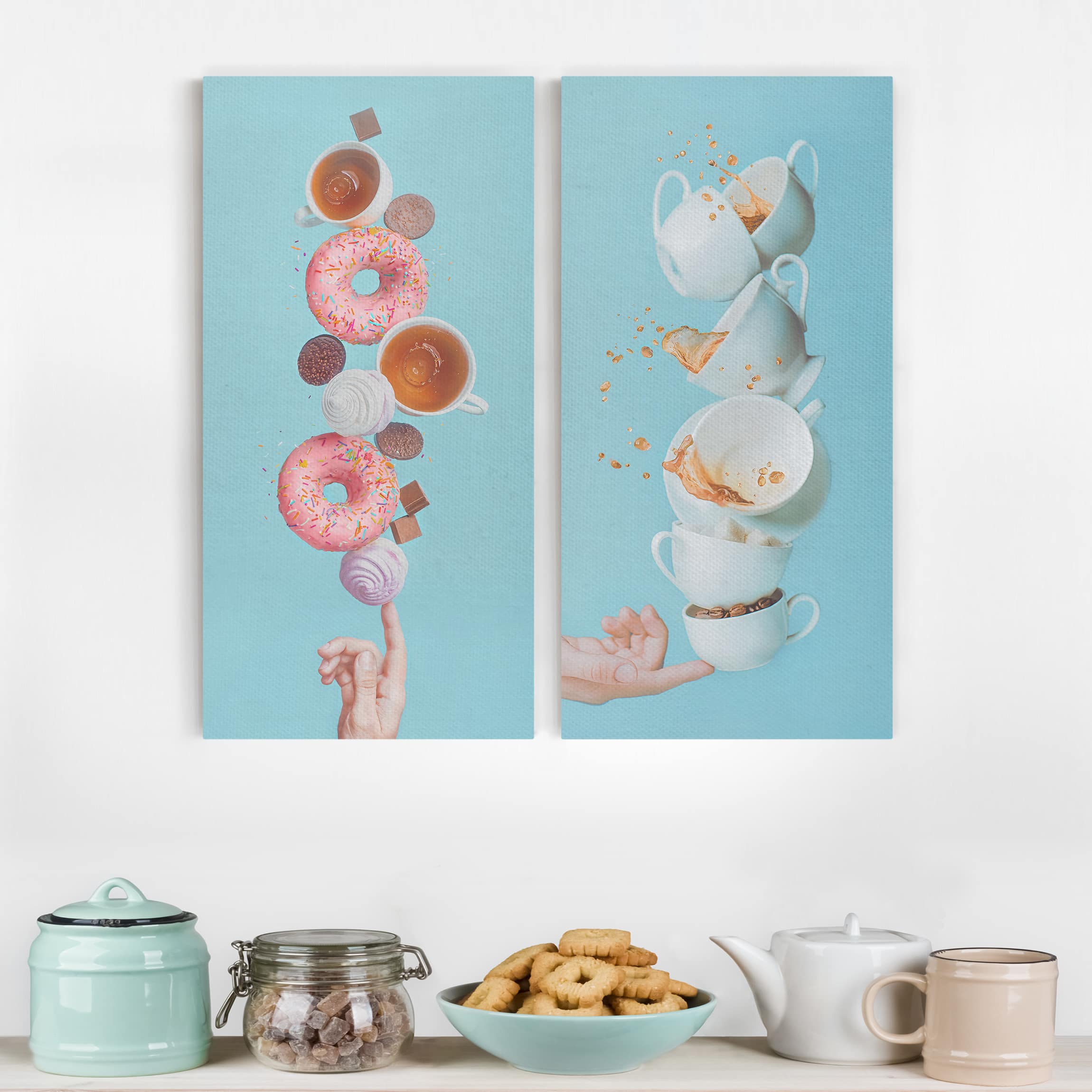 2-teiliges Leinwandbild Küche Balance