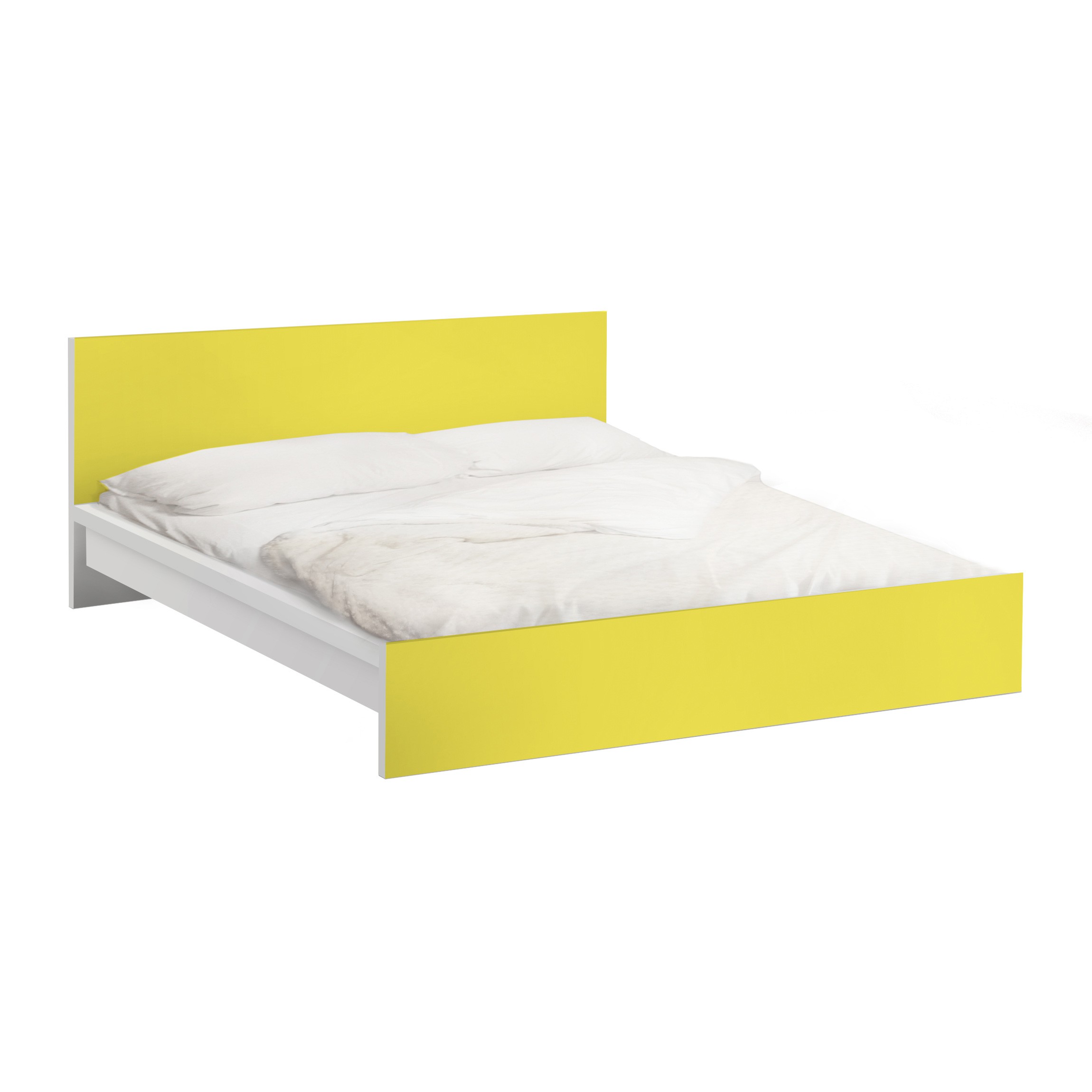 Möbelfolie für IKEA Malm Bett 140 cm Breite Colour Lemon Yellow