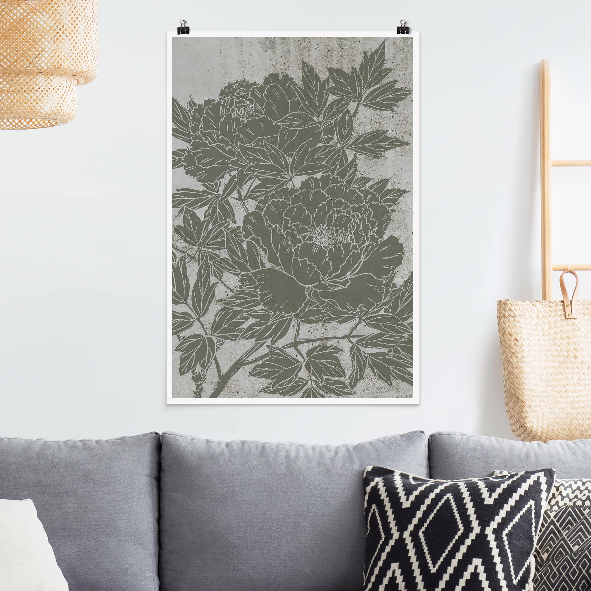 Poster - Hochformat Blühende Pfingstrose I