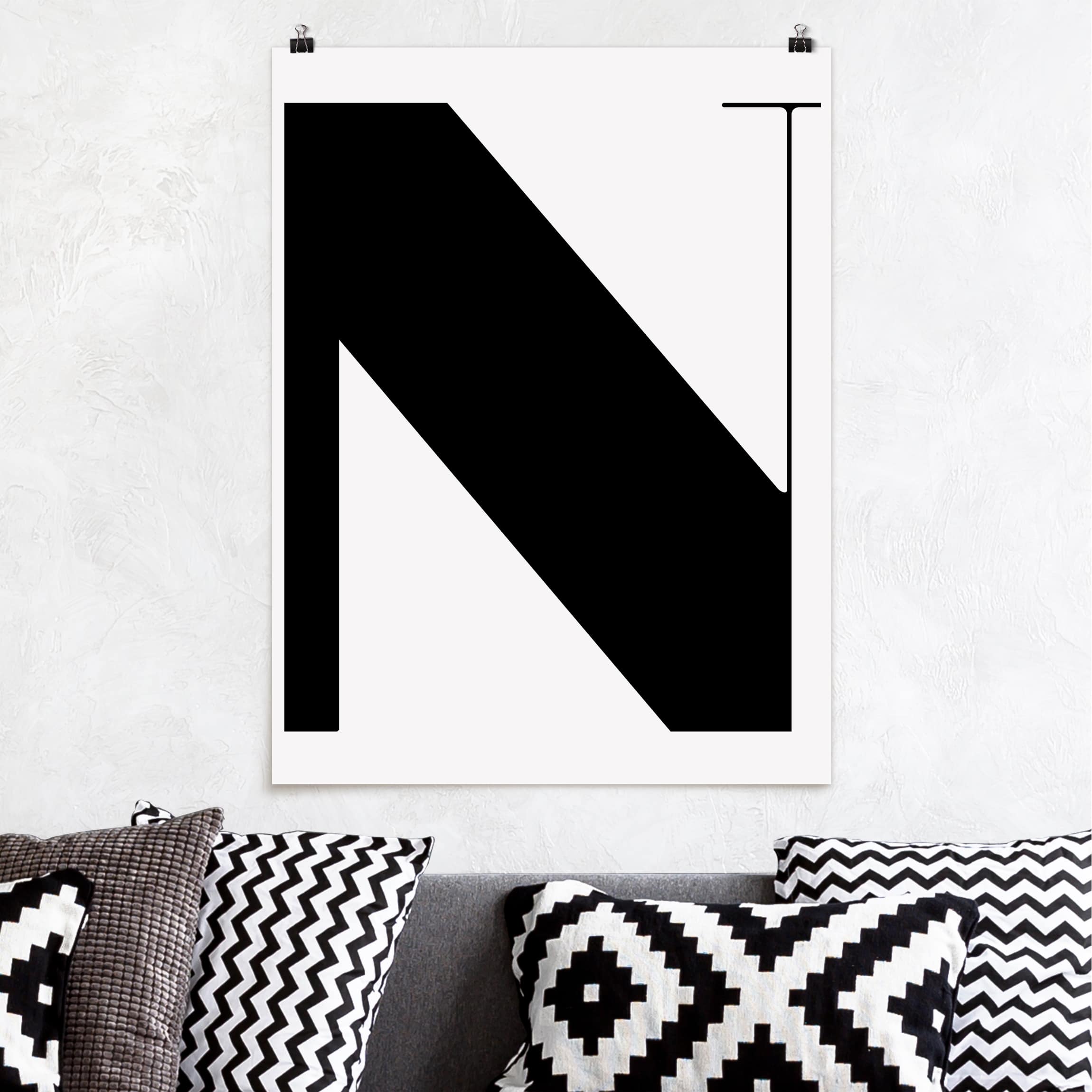 Poster - Hochformat Antiqua Letter N