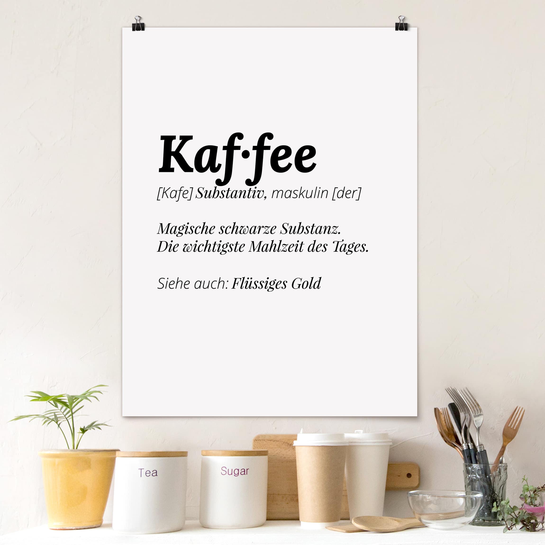 Poster - Hochformat Die Definition von Kaffee