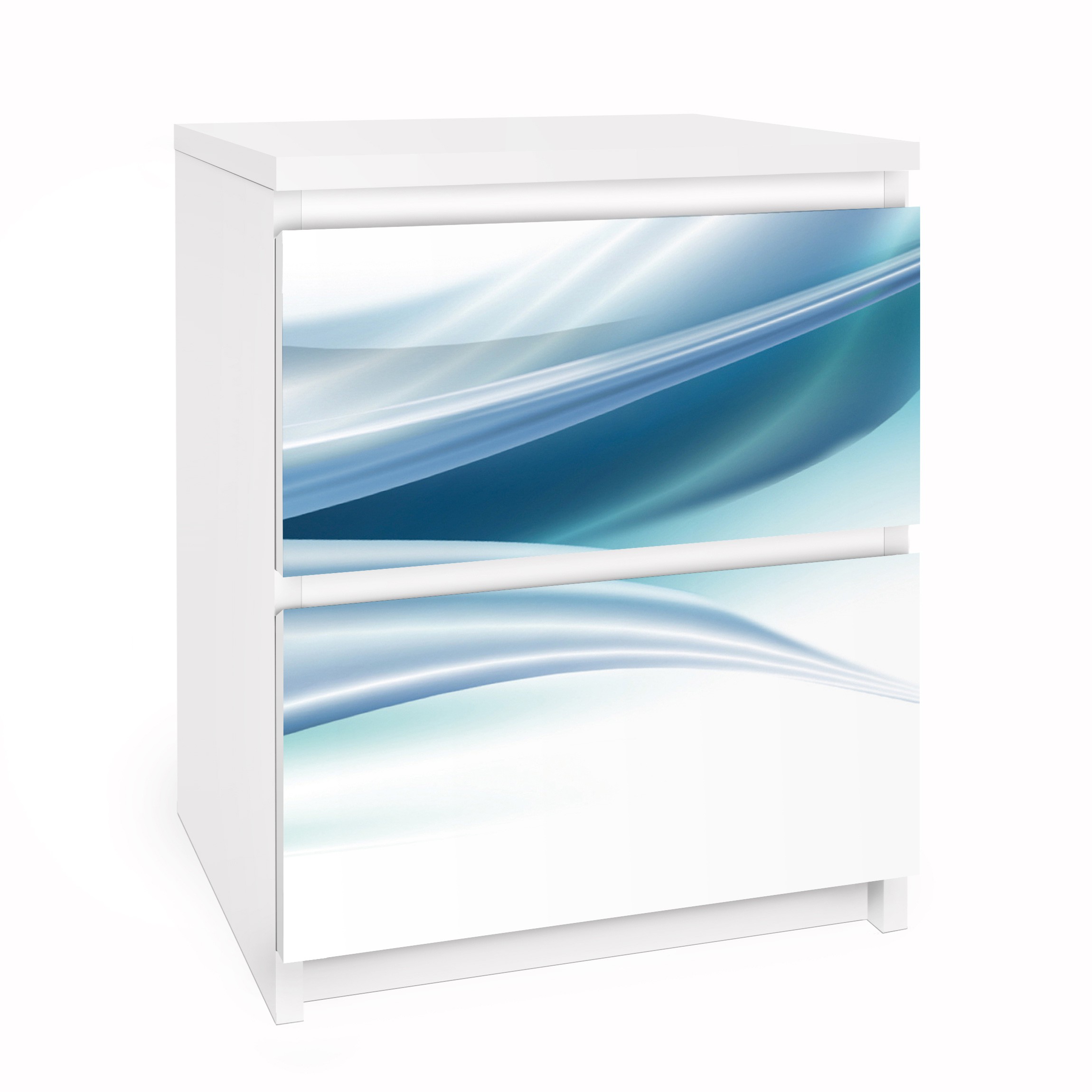 Möbelfolie für IKEA Malm Kommode 2 Schubladen Blue Dust