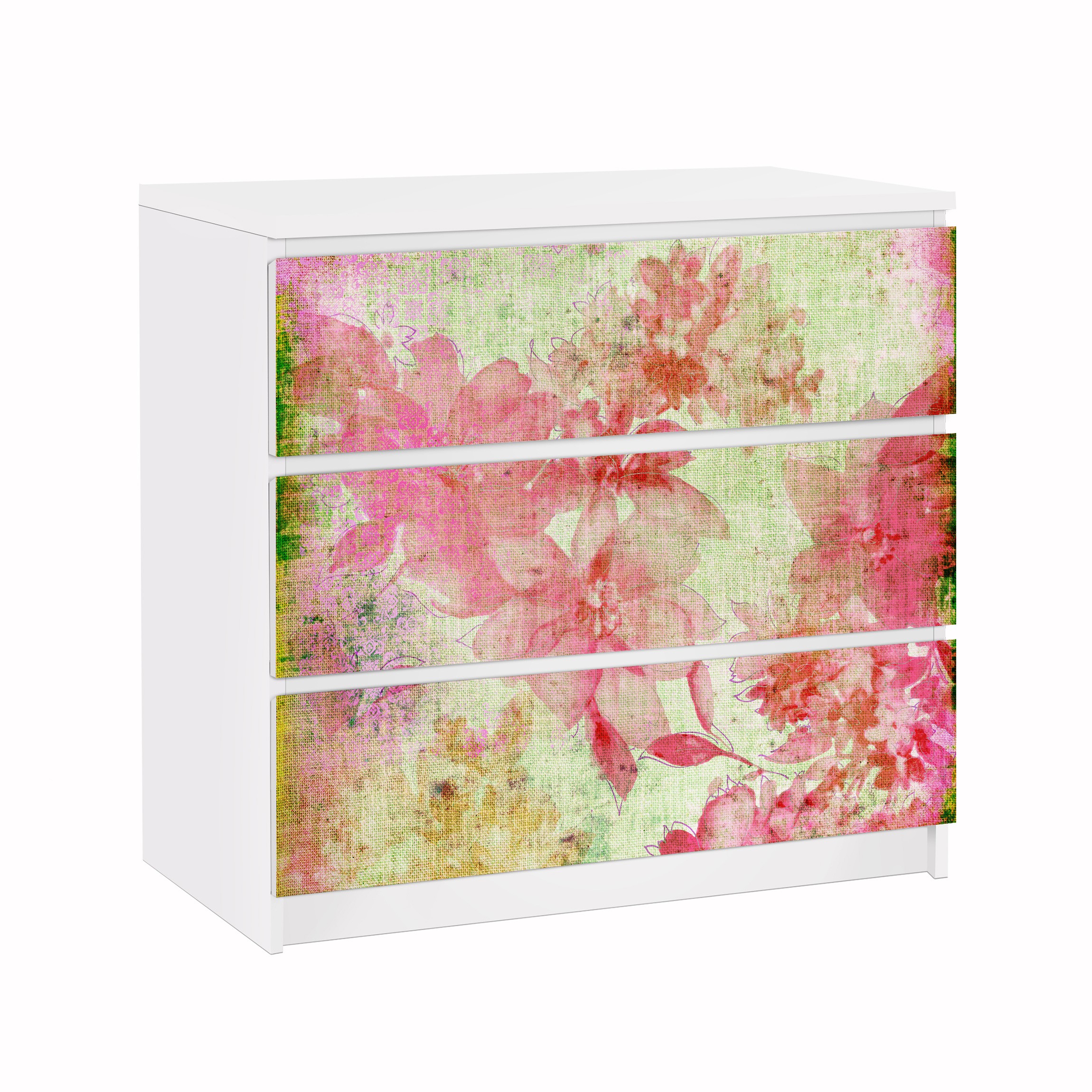 Möbelfolie für IKEA Malm Kommode 3 Schubladen Forgotten Beauties II