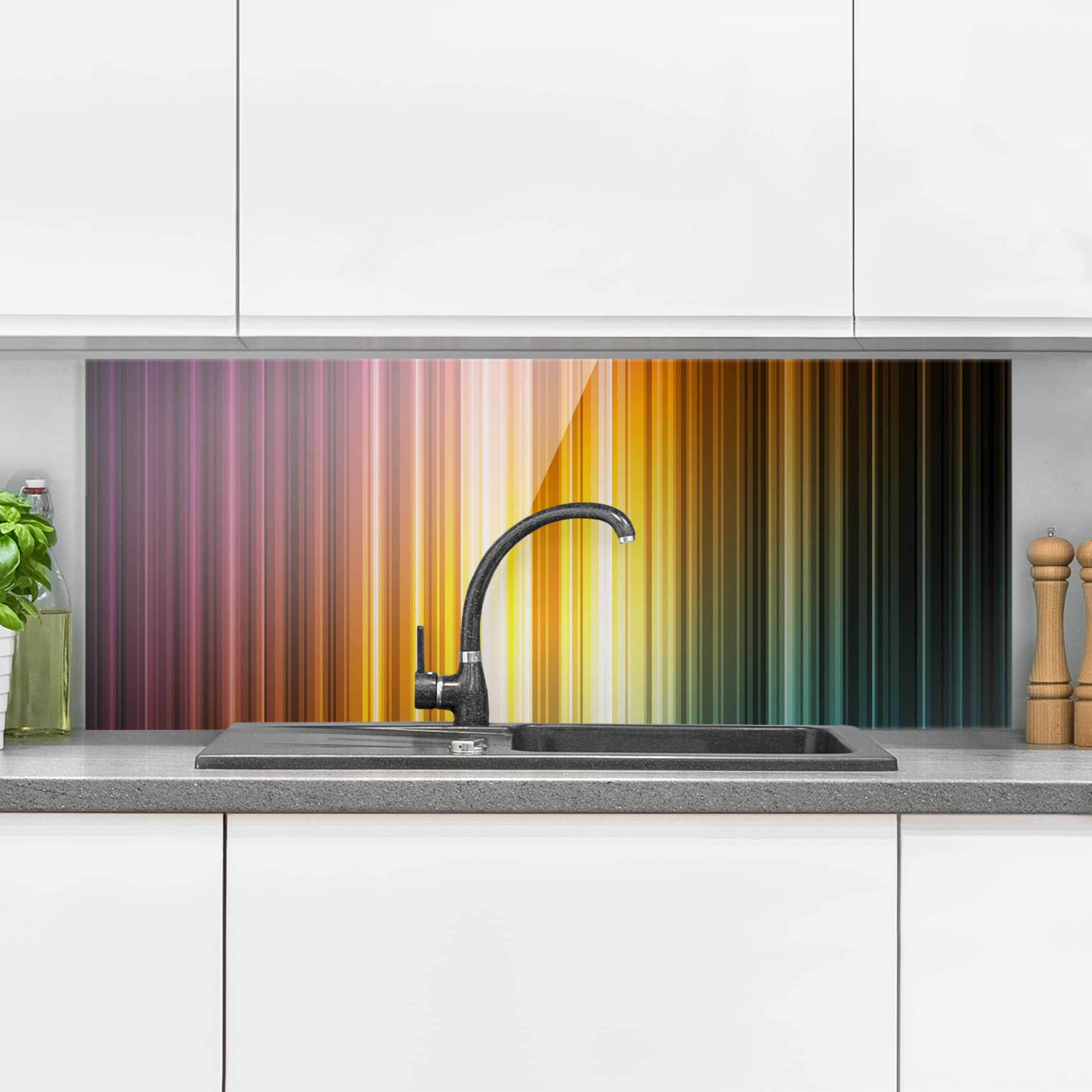 Glas Spritzschutz - Panorama Rainbow Light