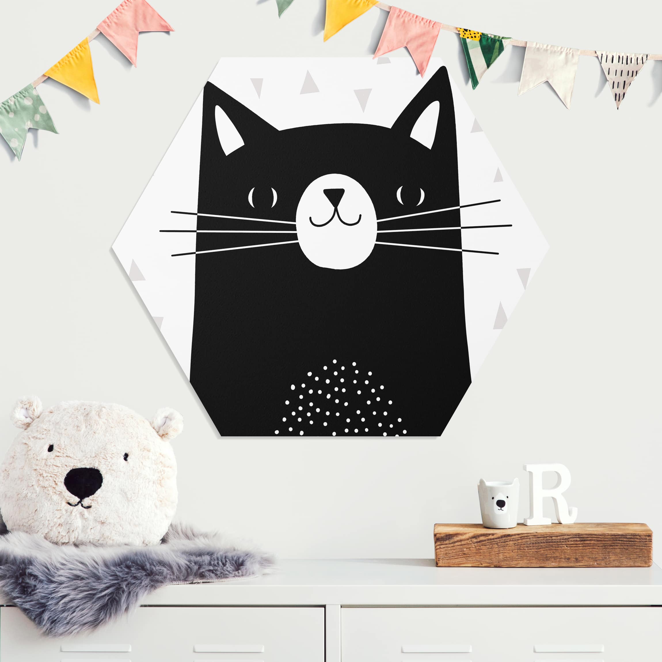 Hexagon-Forexbild Tierpark mit Mustern - Katze