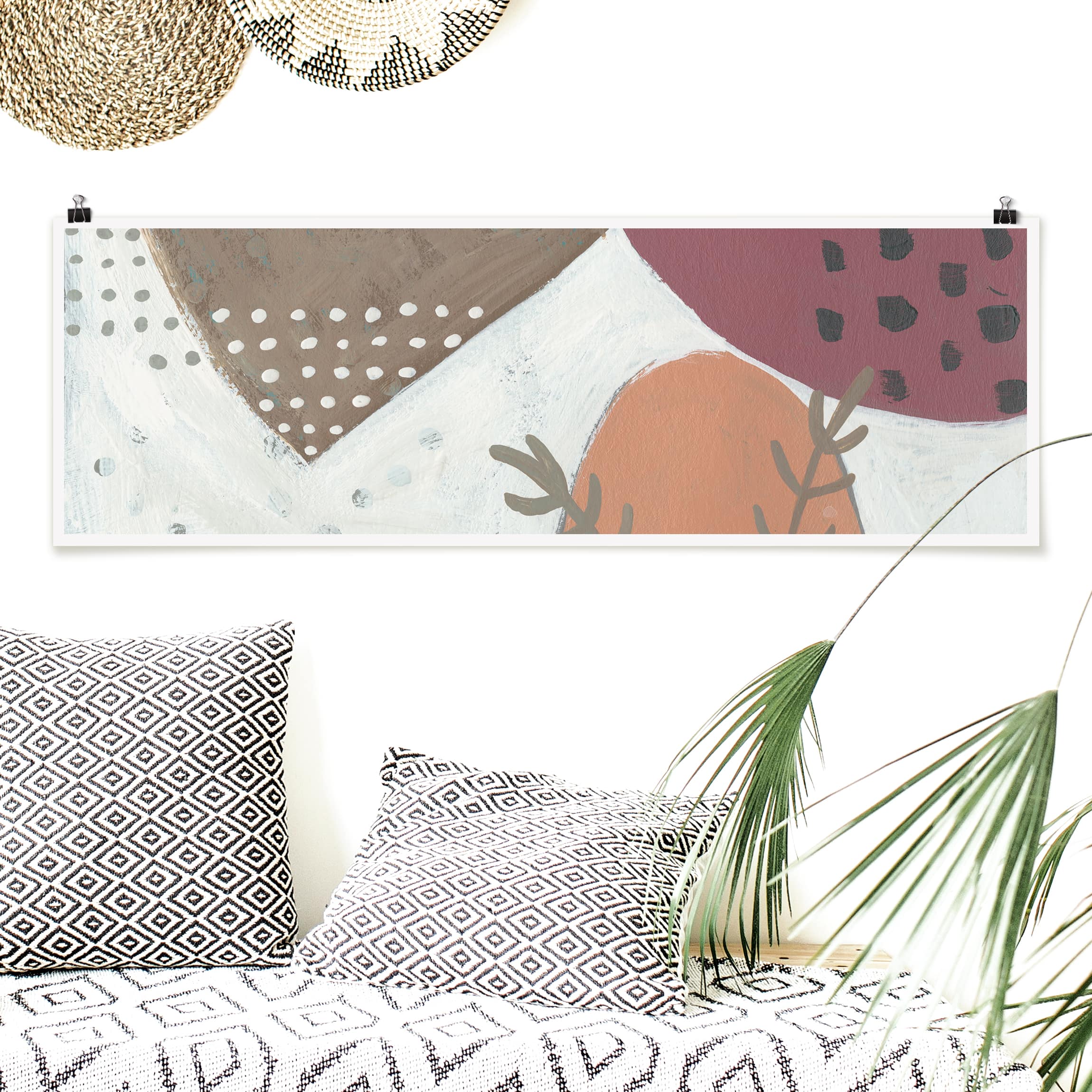 Panorama Poster Karneval der Formen in Lachs II