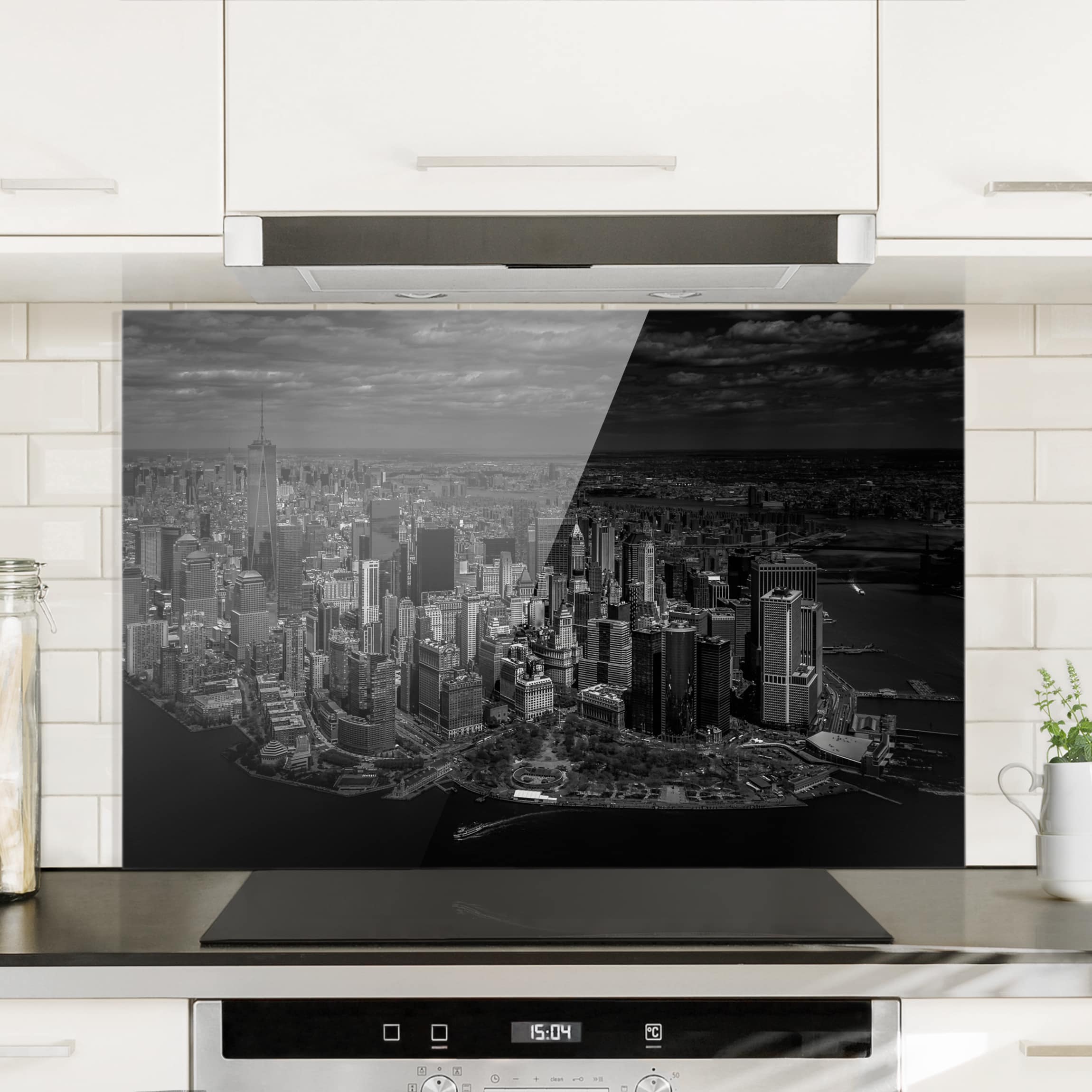 Glas Spritzschutz - Querformat 3:2 New York - Manhattan aus der Luft