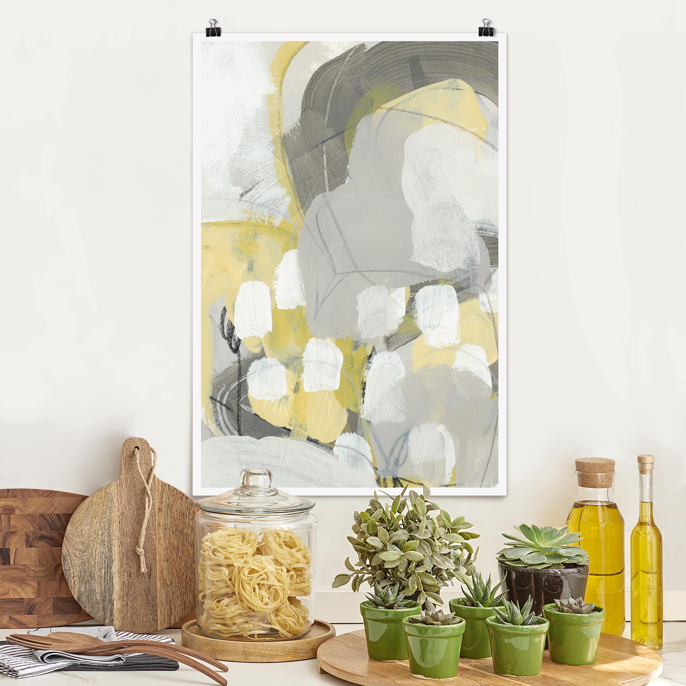 Poster - Hochformat Zitronen im Nebel II