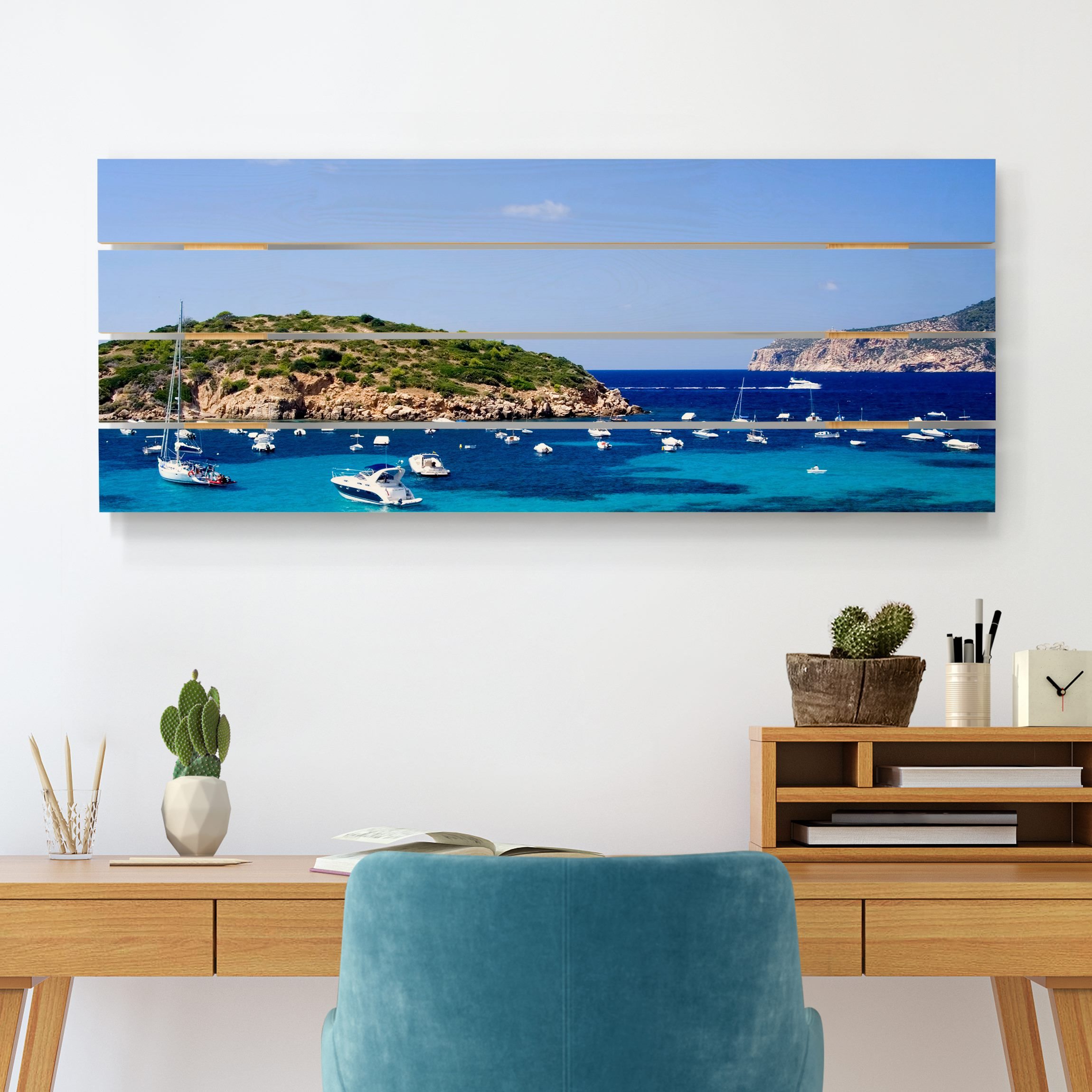 Holzbild Plankenoptik - Panorama Dragon Island