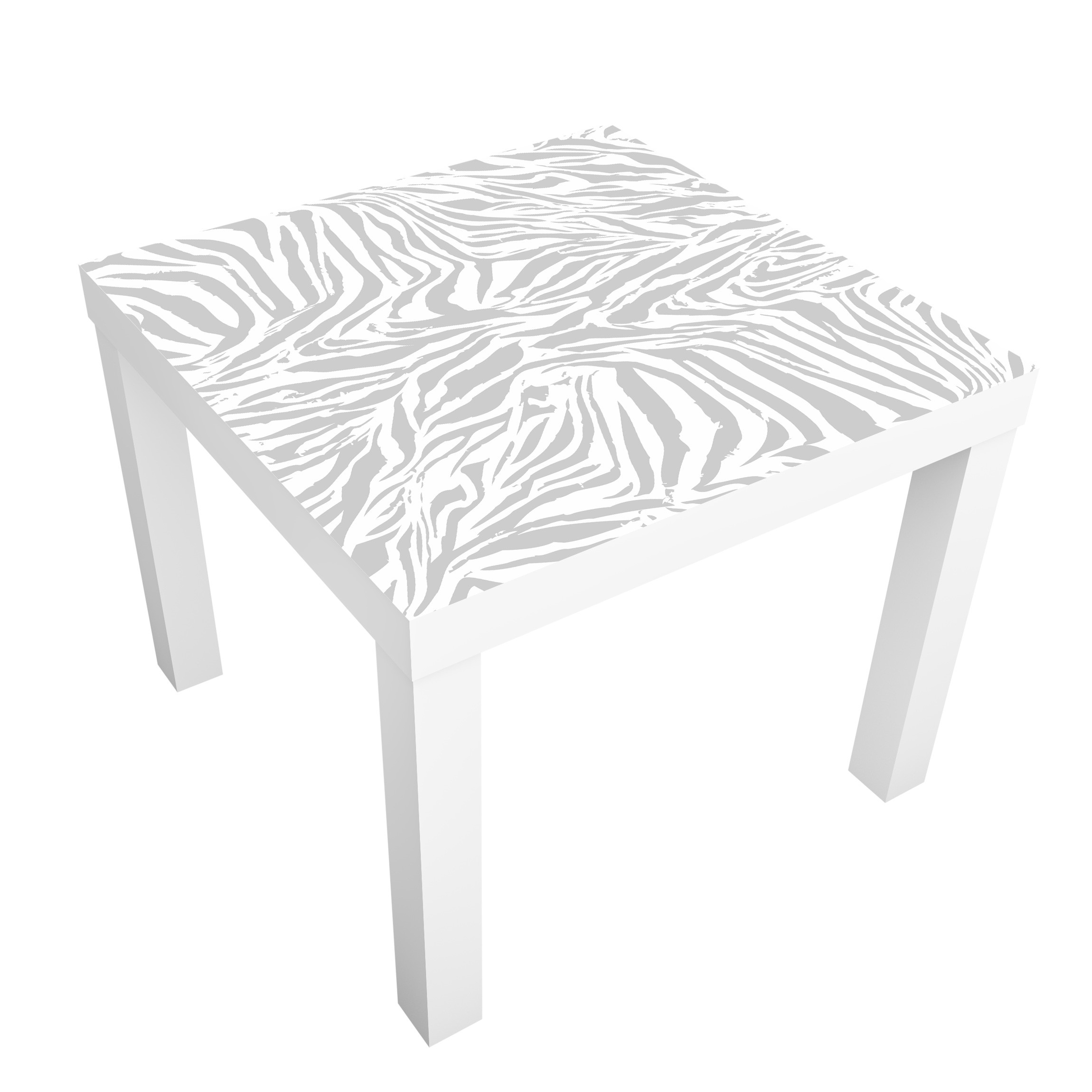 Möbelfolie für IKEA Lack Zebra Design hellgrau Streifenmuster
