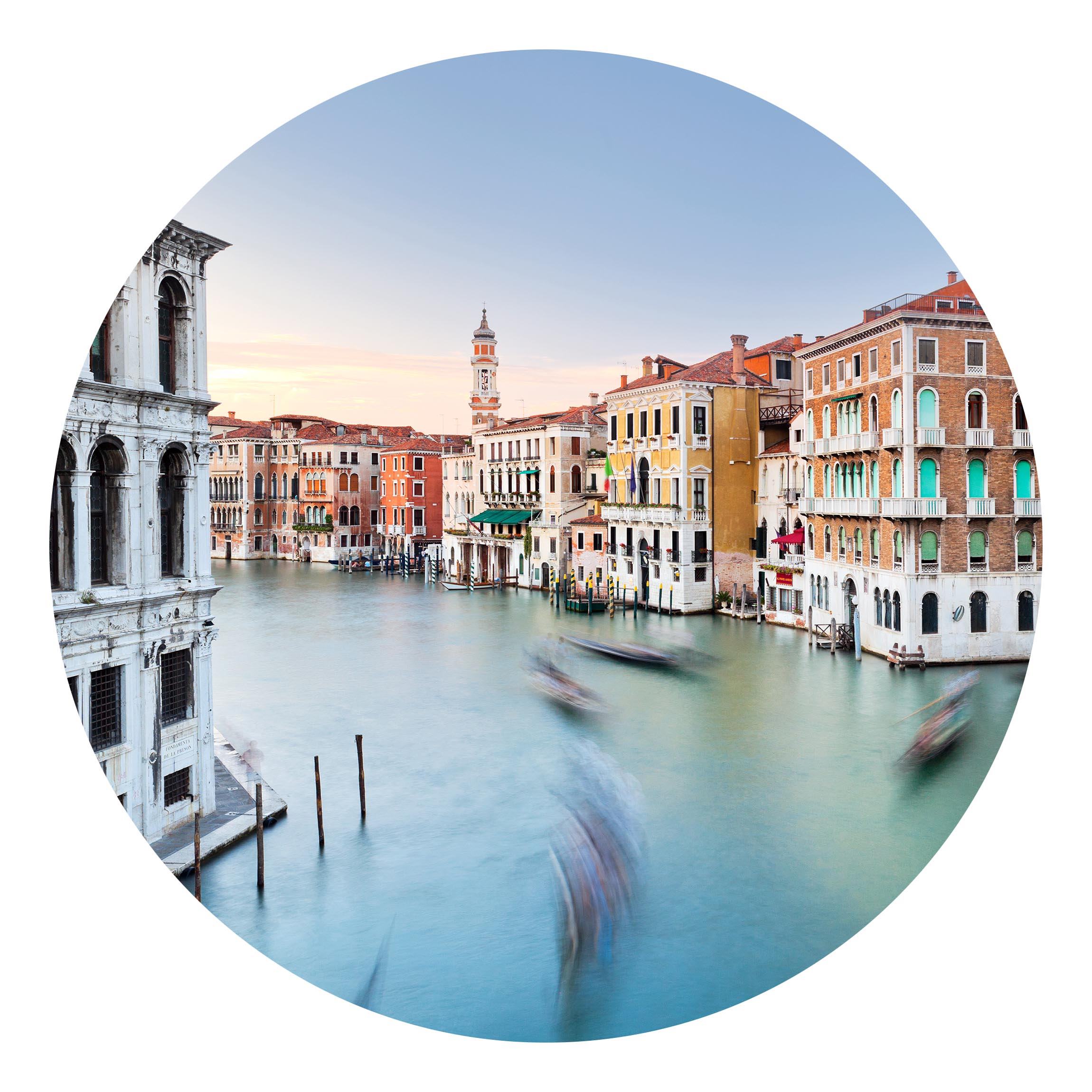Runde Fototapete Canale Grande Blick von der Rialtobrücke Venedig