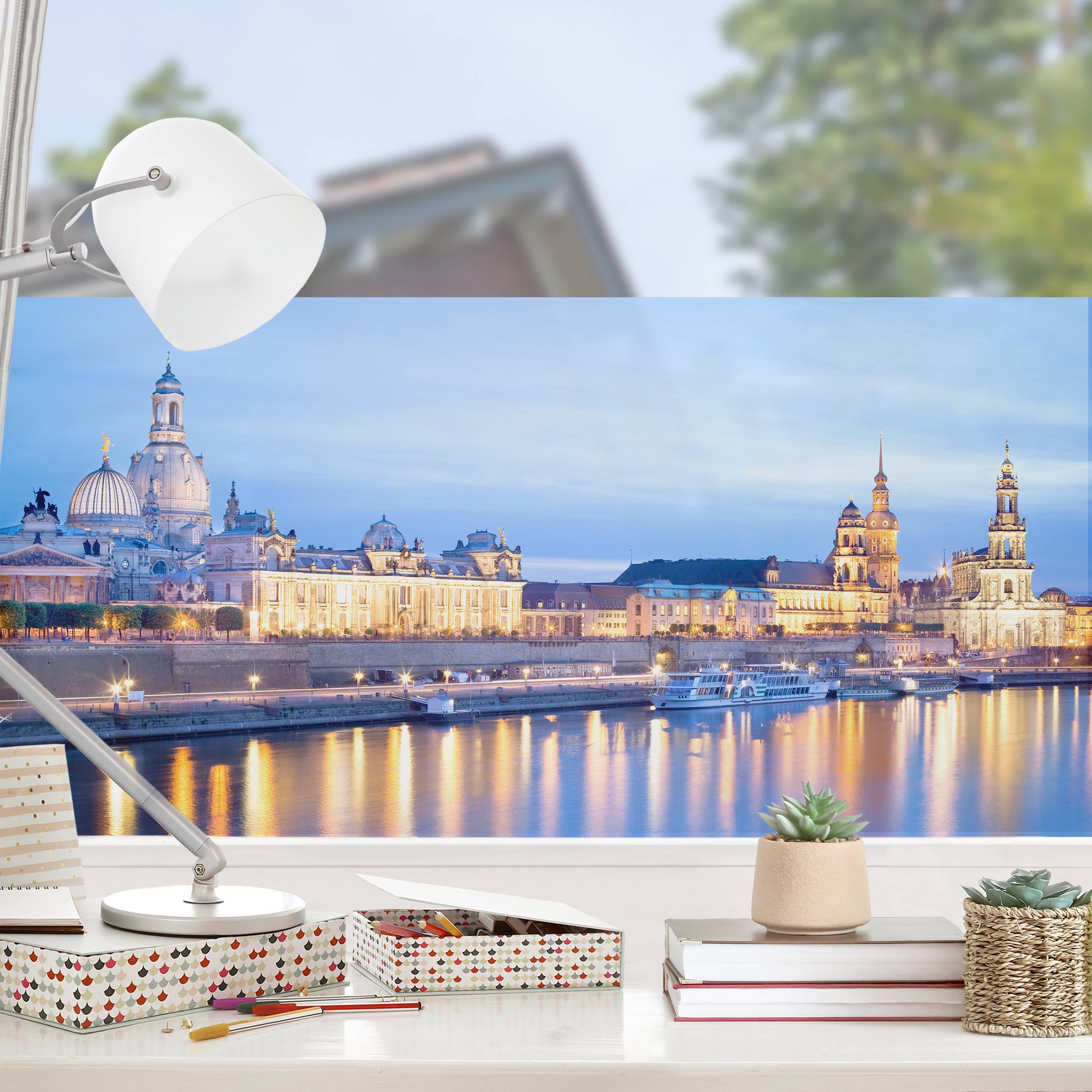 Fensterfolie Canaletto-Blick bei Nacht