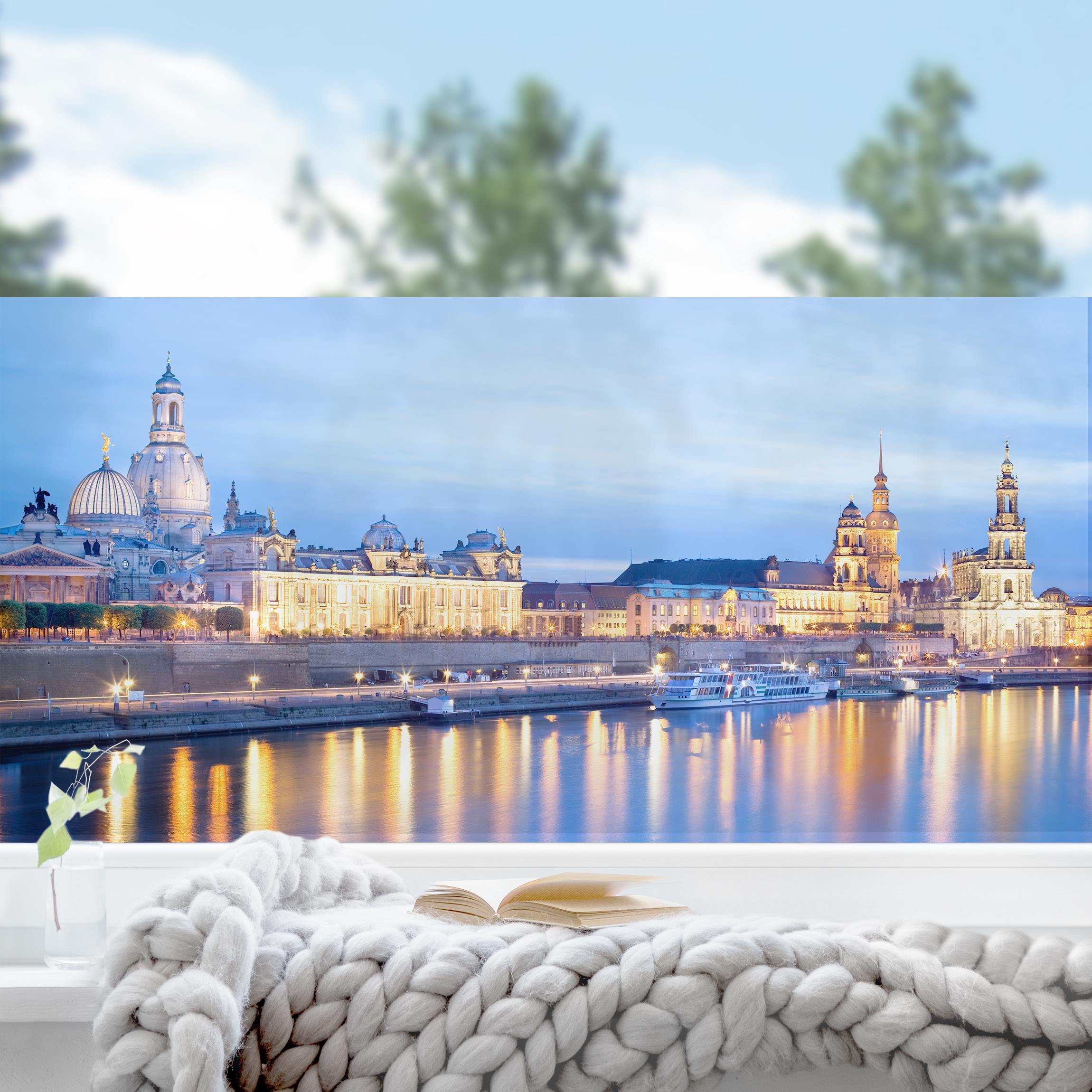 Fensterfolie Canaletto-Blick bei Nacht