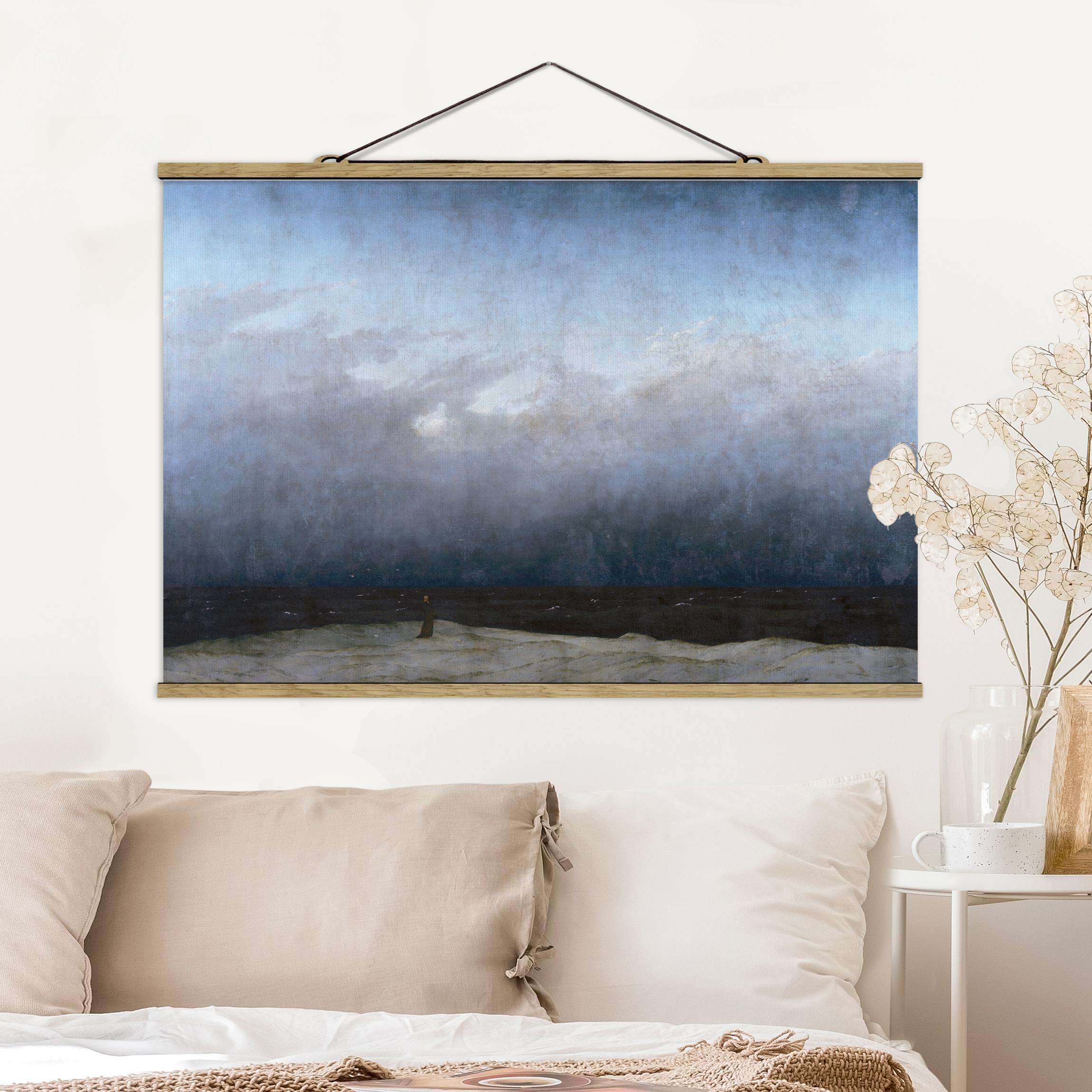 Stoffbild mit Posterleisten Caspar David Friedrich - Der Mönch am Meer